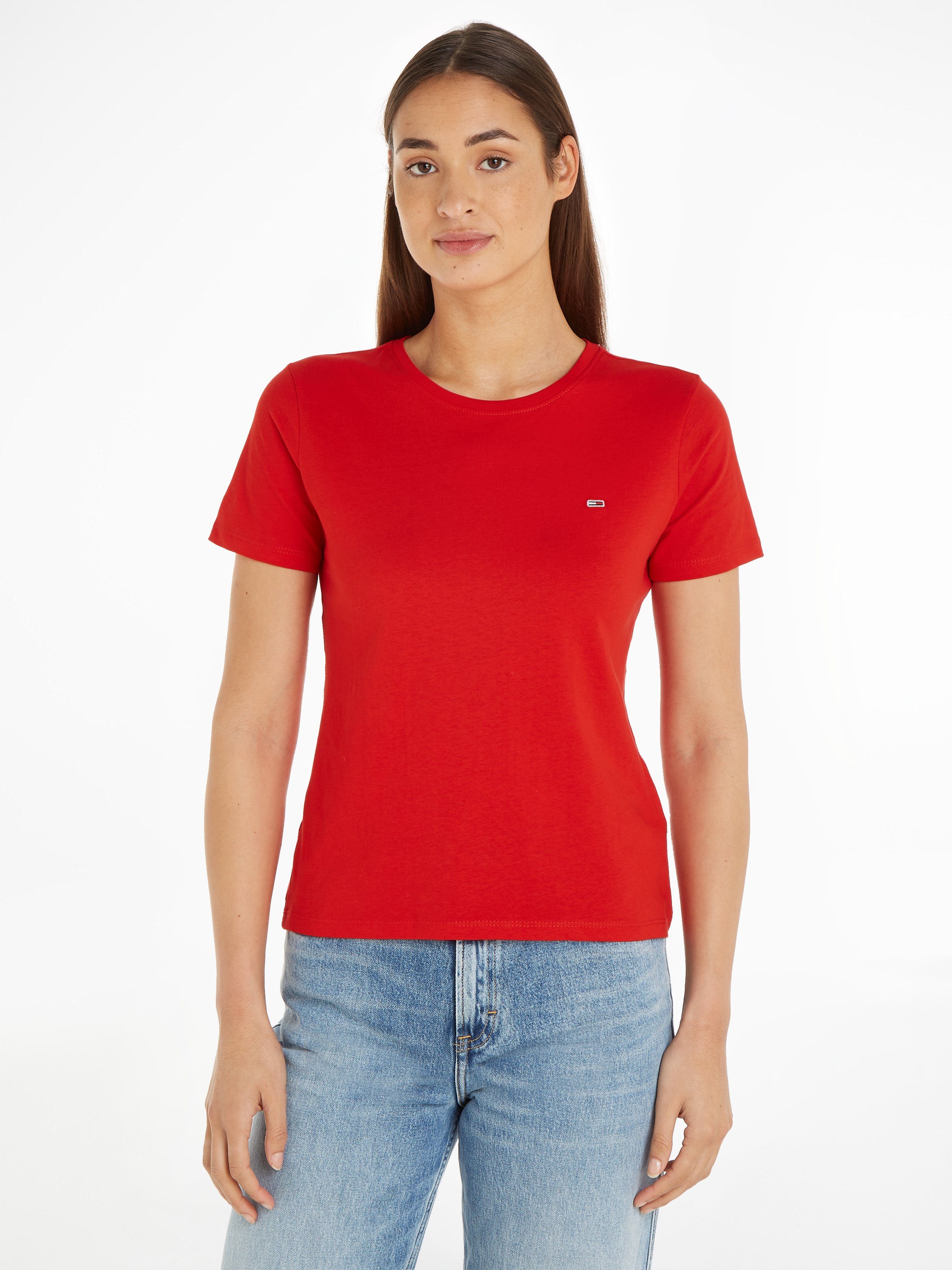 TOMMY JEANS Shirt met ronde hals TJW 2PACK SOFT JERSEY TEE met tommy jeans merklabel-borduursel (2-delig, Set van 2)