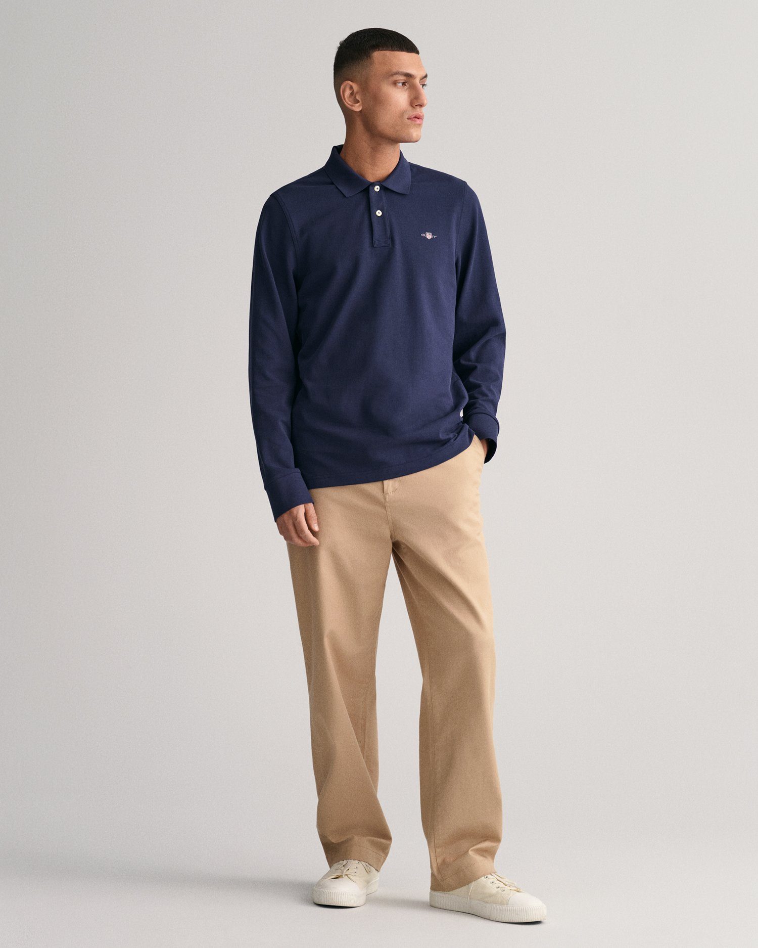 Gant Poloshirt REG SHIELD LS PIQUE RUGGER met logoborduursel op de borst