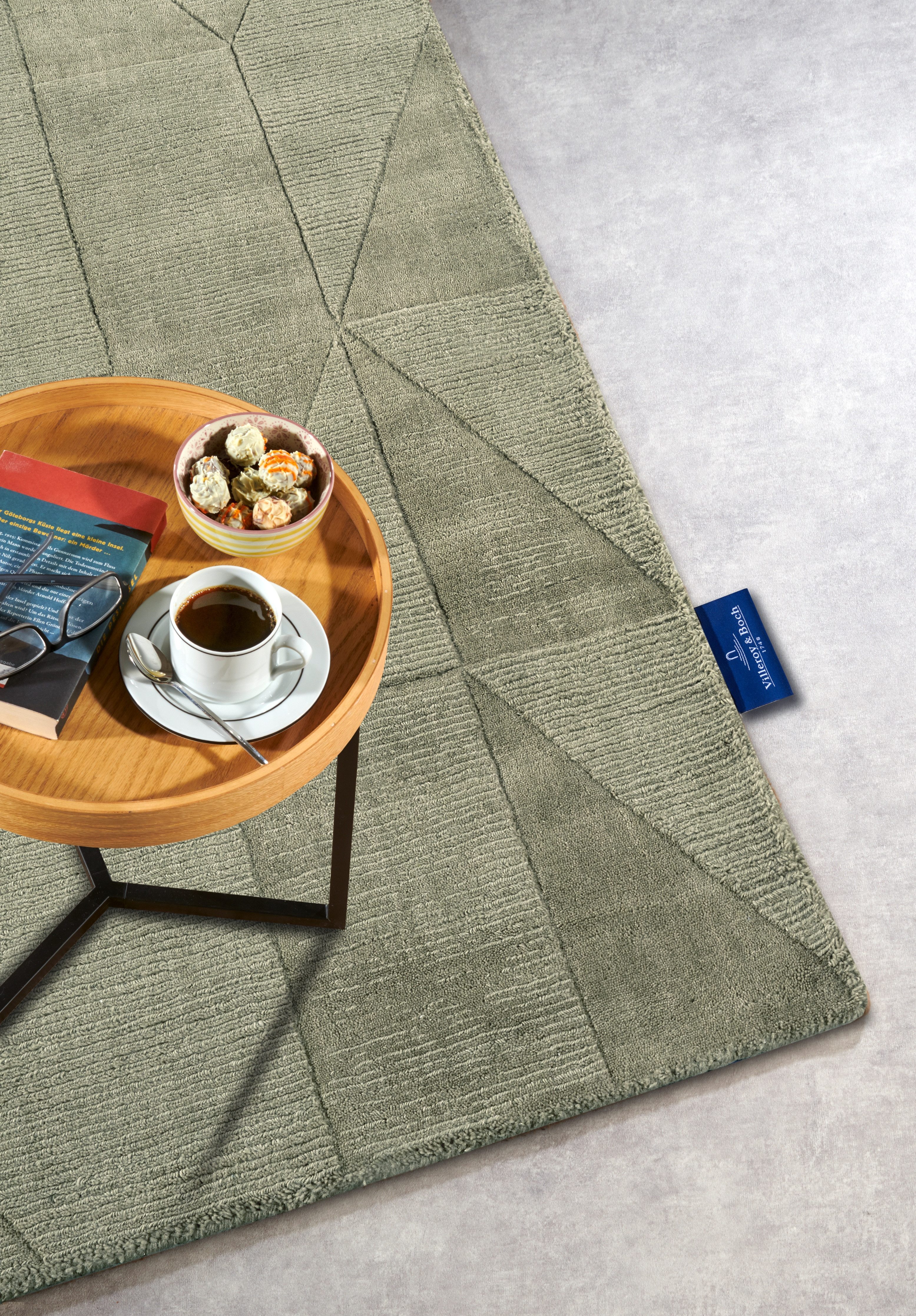 Villeroy & Boch Wollen kleed Ursule Loper, handgeweven, wol, natuur, woonkamer, geometrie, boho