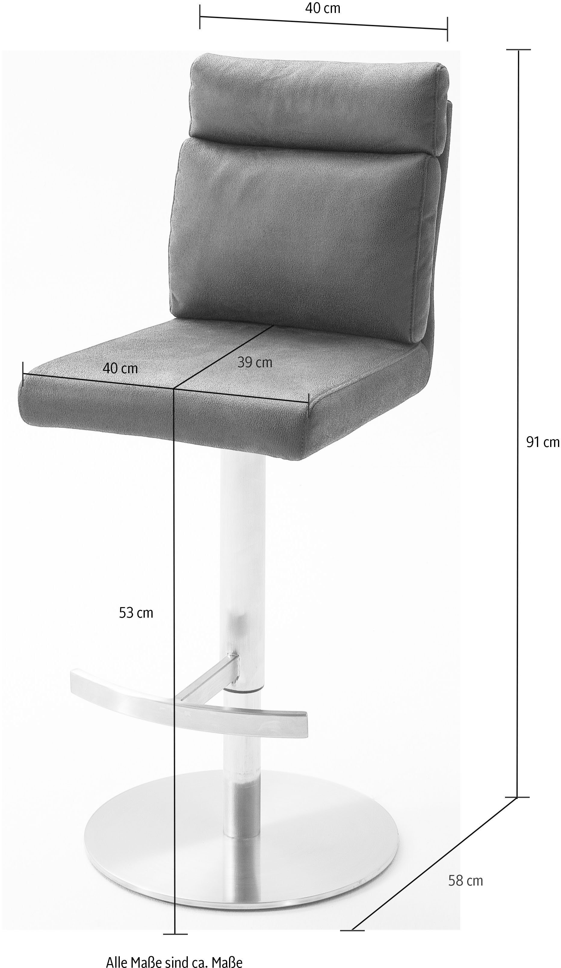 MCA furniture Bistrostoel RABEA Ronde voetplaat, 360° draaibaar, zithoogte instelbaar van 53-78 cm