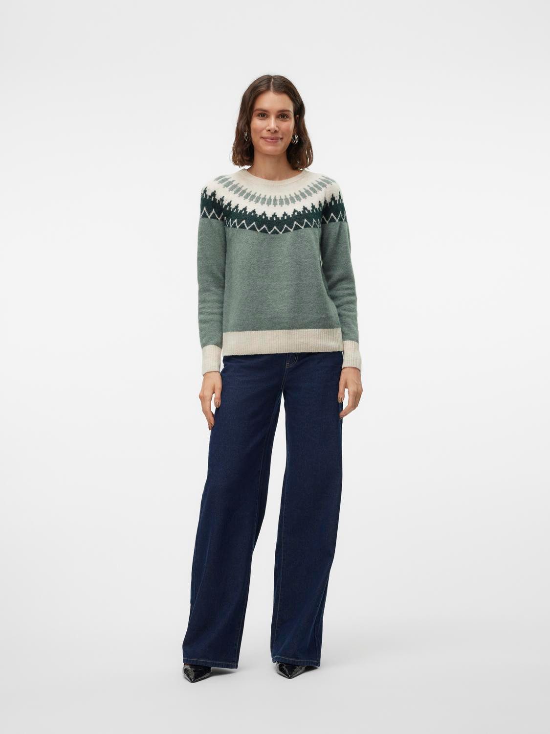 Vero Moda Gebreide trui VMSIMONE LS NORDIC PULLOVER GA REP BOO