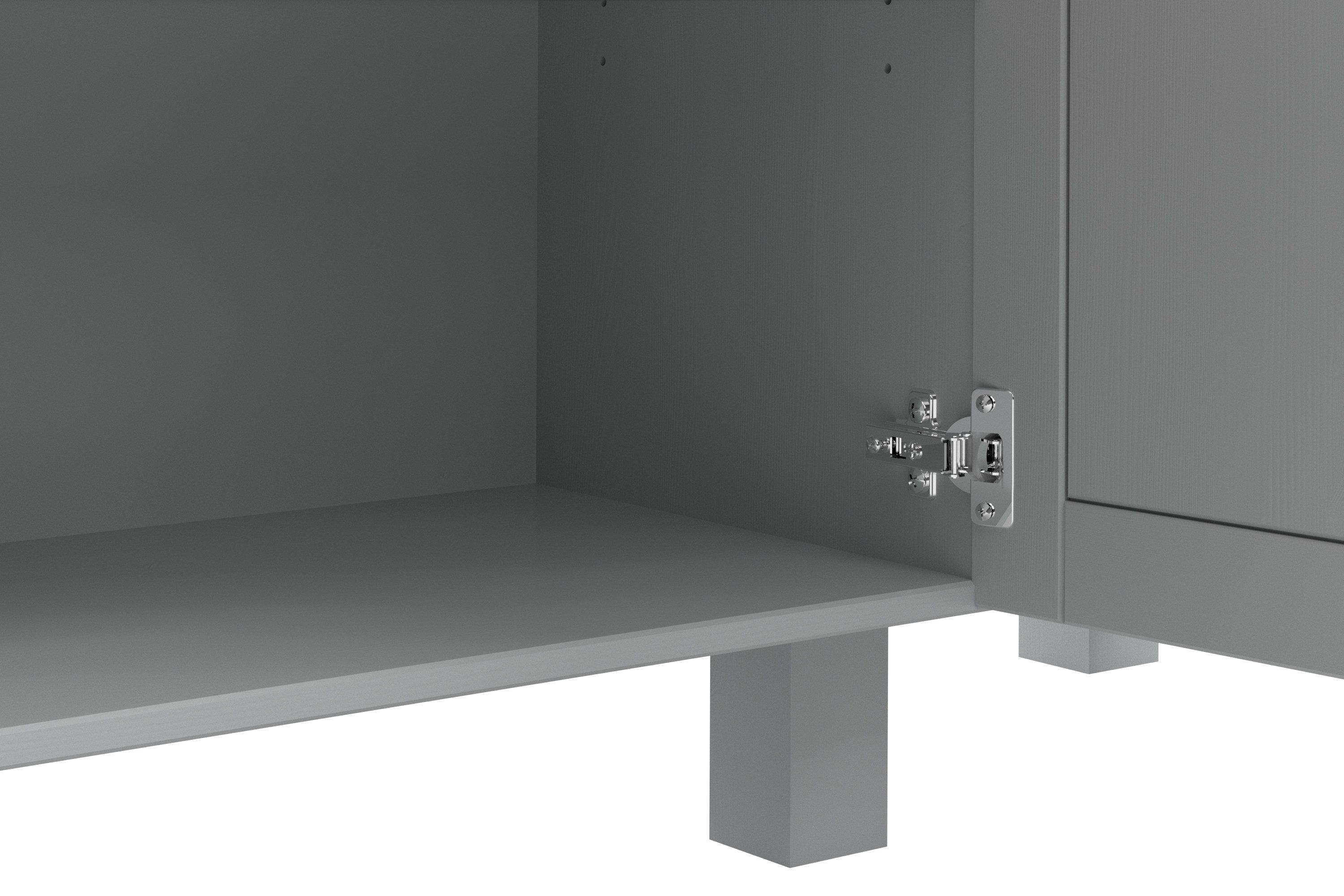 Home affaire Sidetable Alby2 Met 3 deuren, 3 lades en metalen grepen, breedte 125 cm