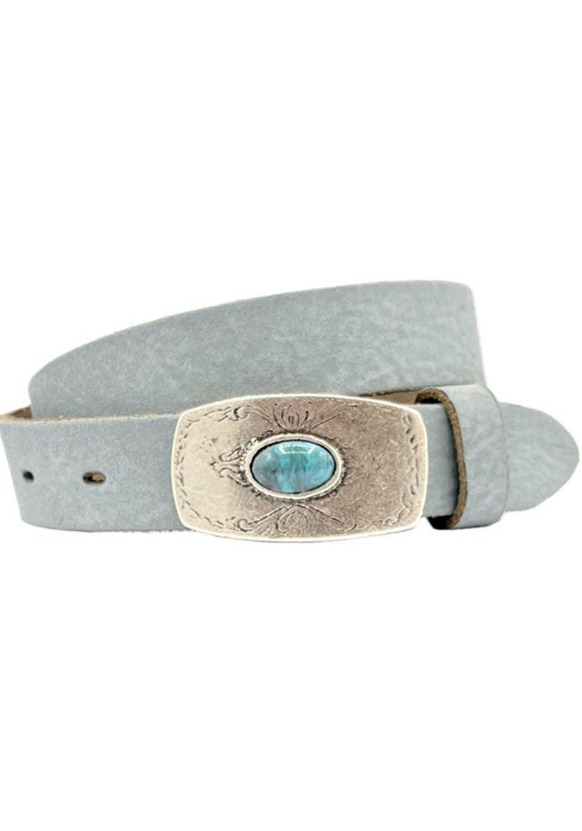 RETTUNGSRING by showroom 019° Leren riem dames brede riemen maat 85 blauw