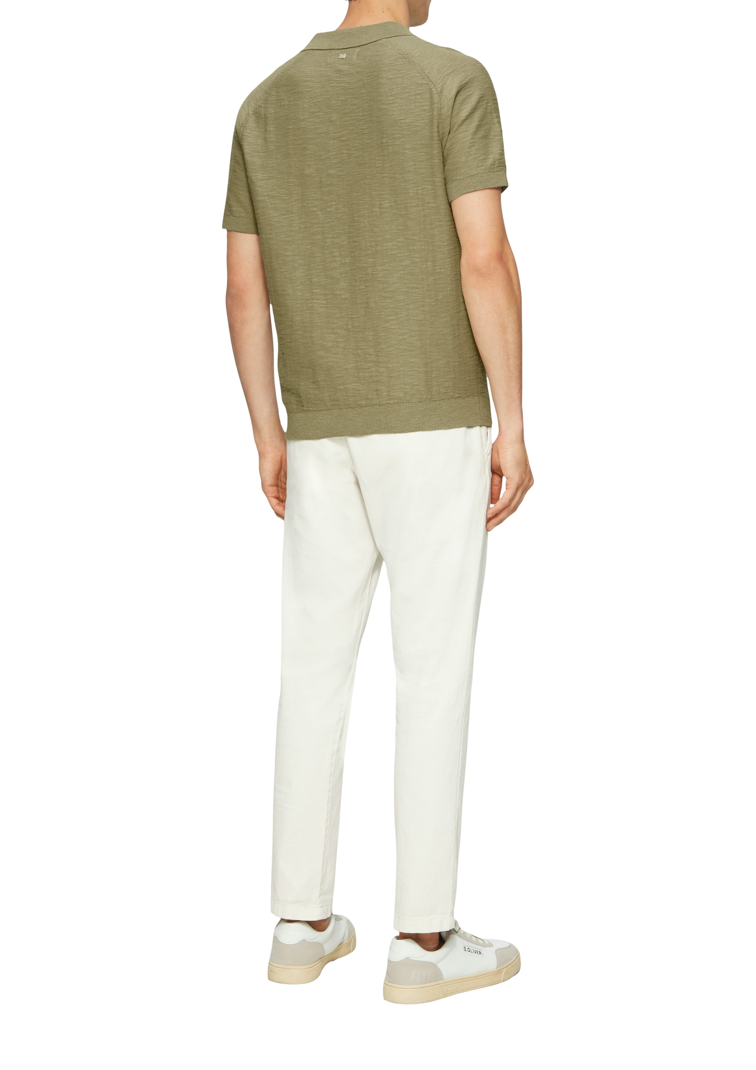 s.Oliver Poloshirt met breimotief