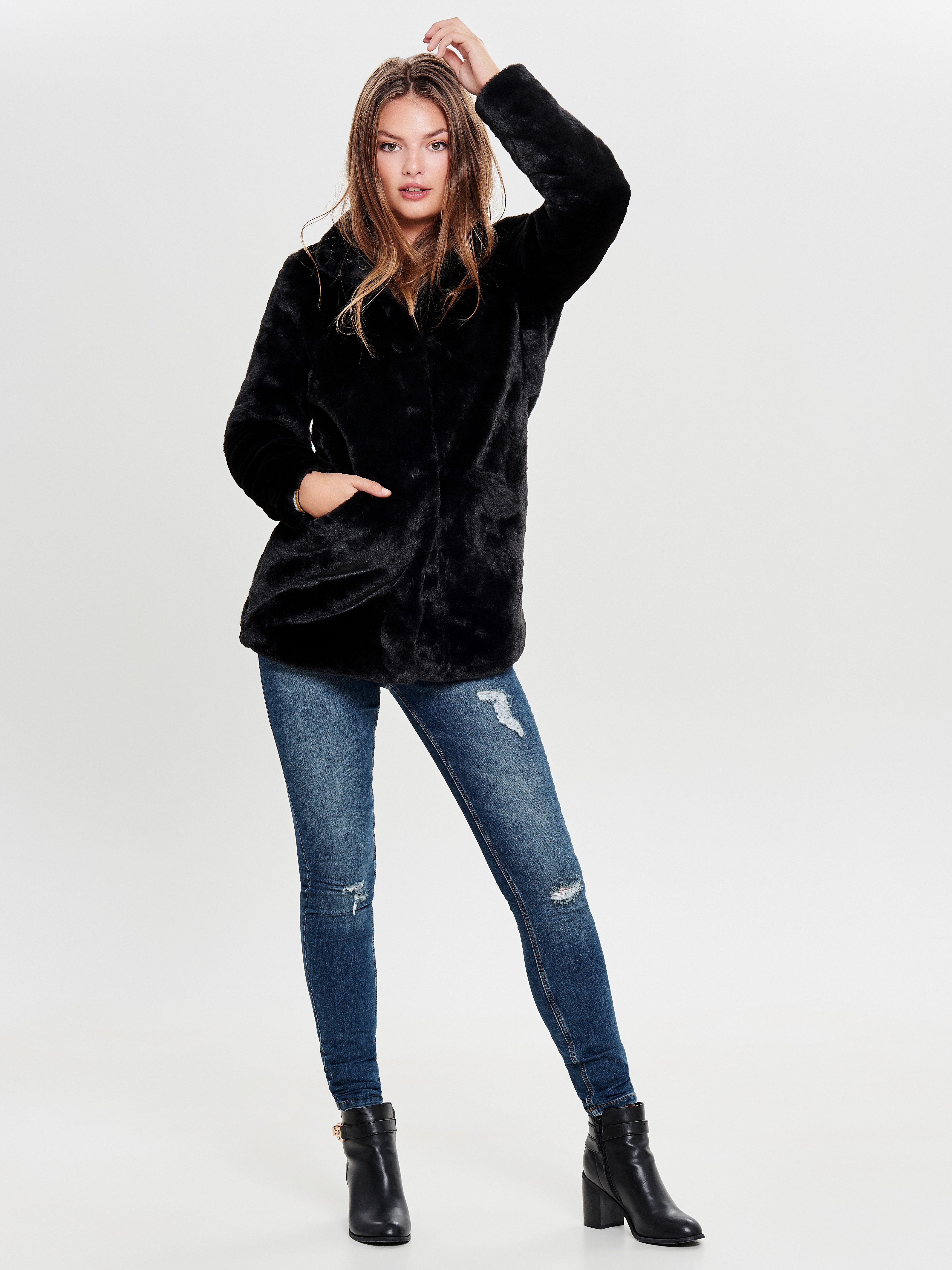 Only Lange jas van imitatiebont ONLVIDA FAUX FUR COAT OTW