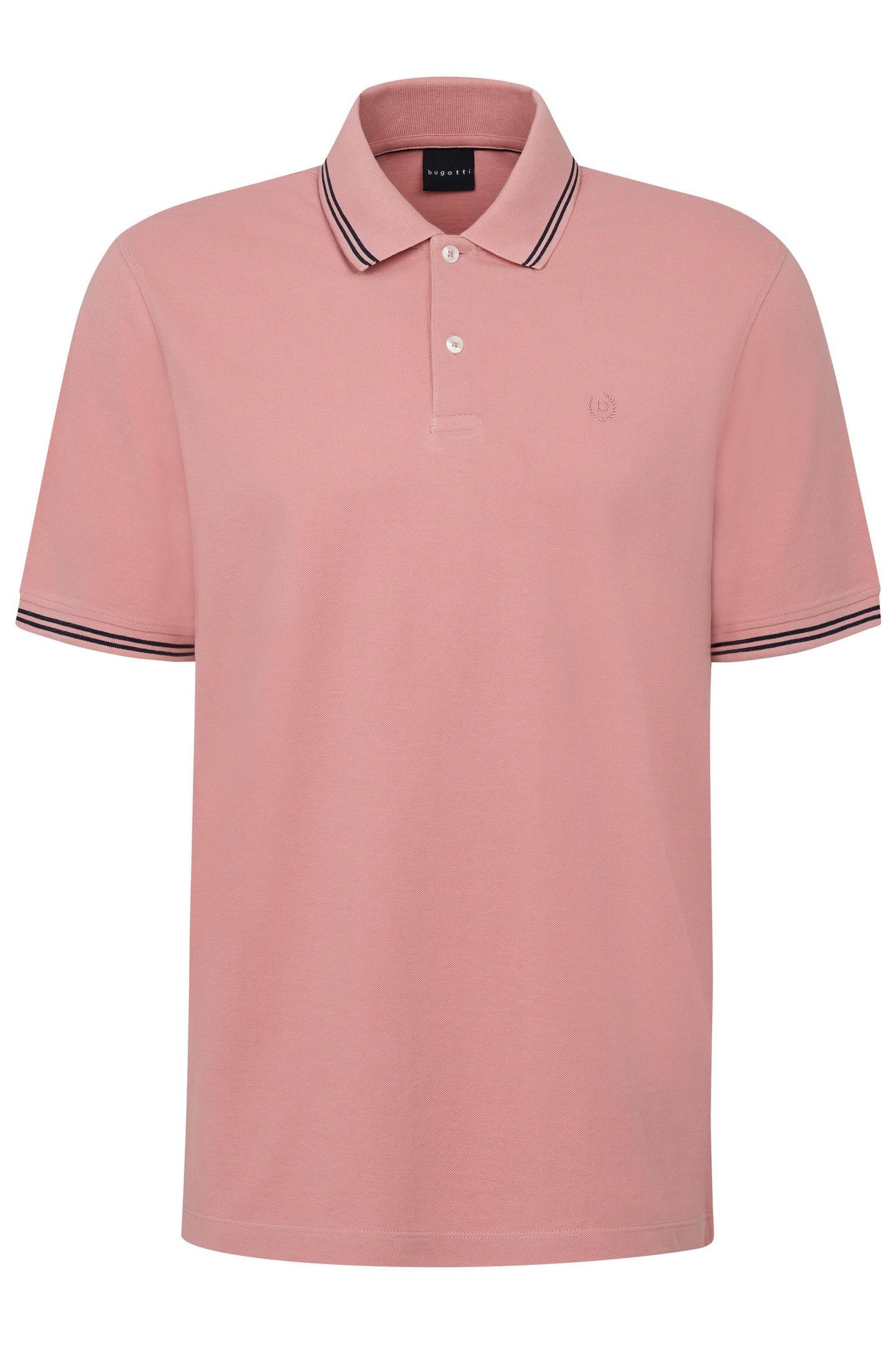 Bugatti Poloshirt met contraststrepen en borstborduursel