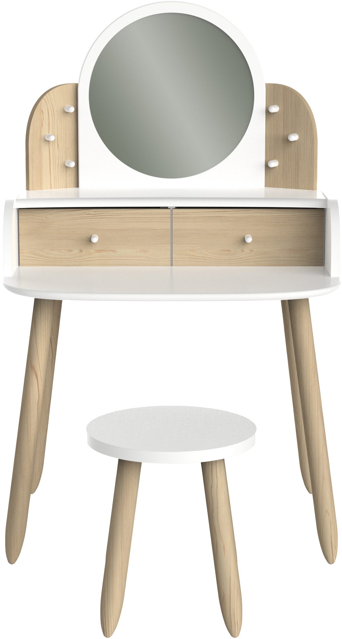 Demeyere GROUP Make-uptafel Lili Make-up tafel 2 kleine lades spiegel van kunststof