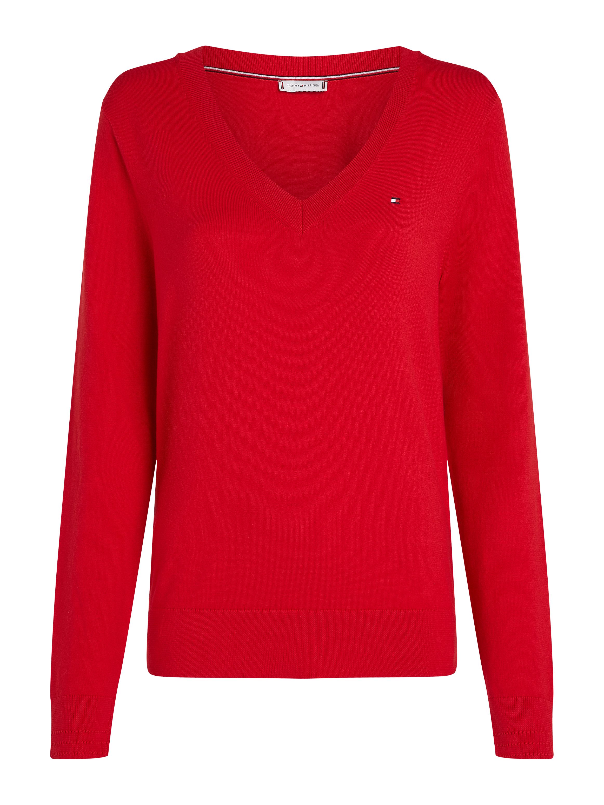 Tommy Hilfiger Trui met V-hals met logoborduursel