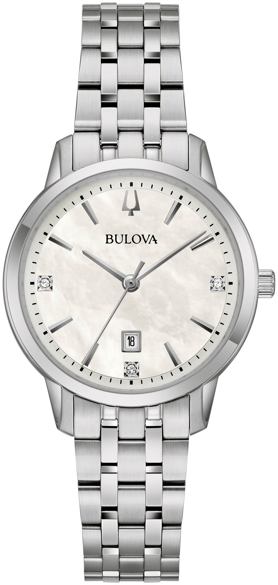 Bulova Kwartshorloge 96P233 Polshorloge, dameshorloge, roestvrijstalen armband,...