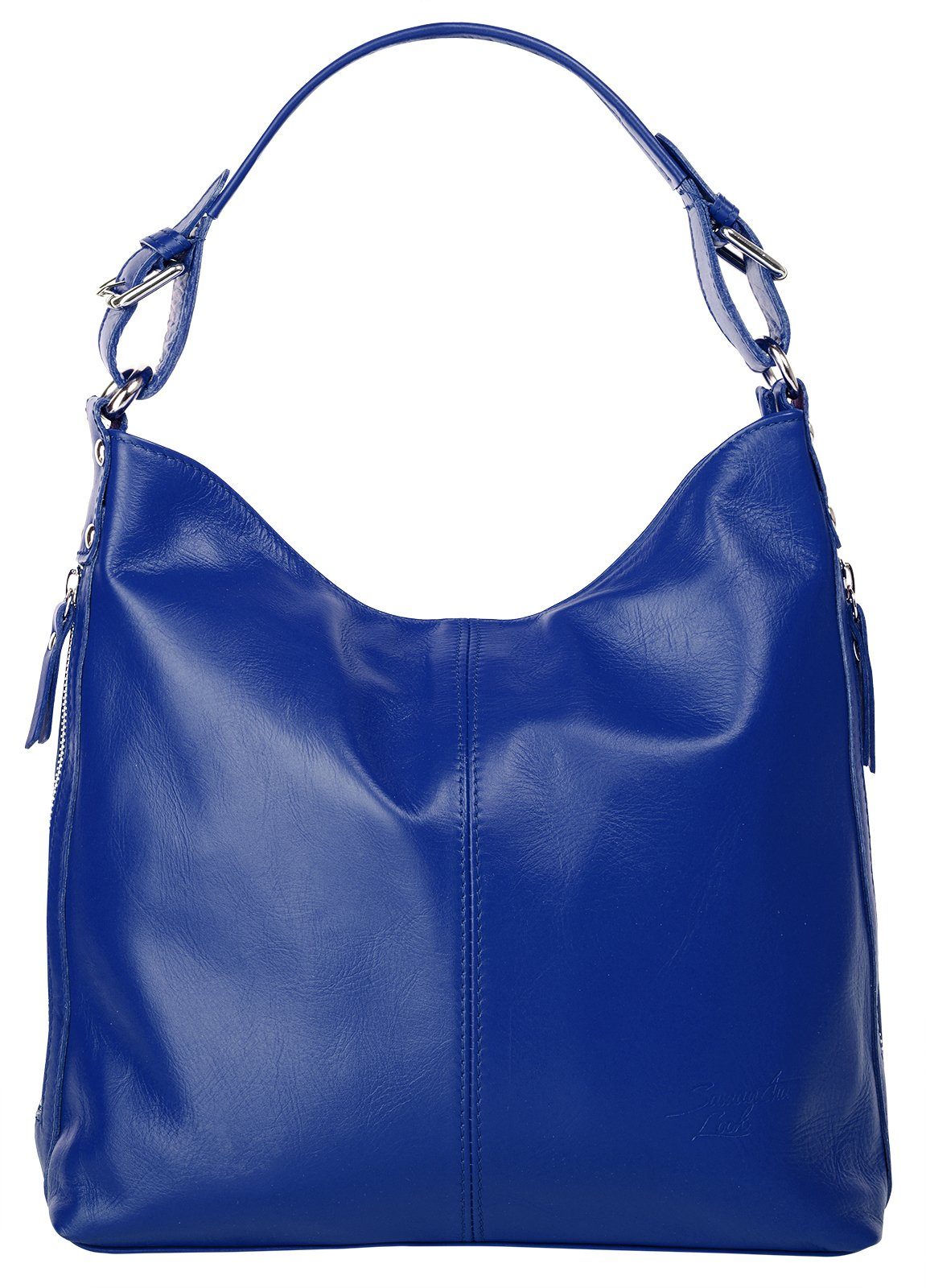 Samantha Look Tas echt leer, made in italy dames tassen blauw