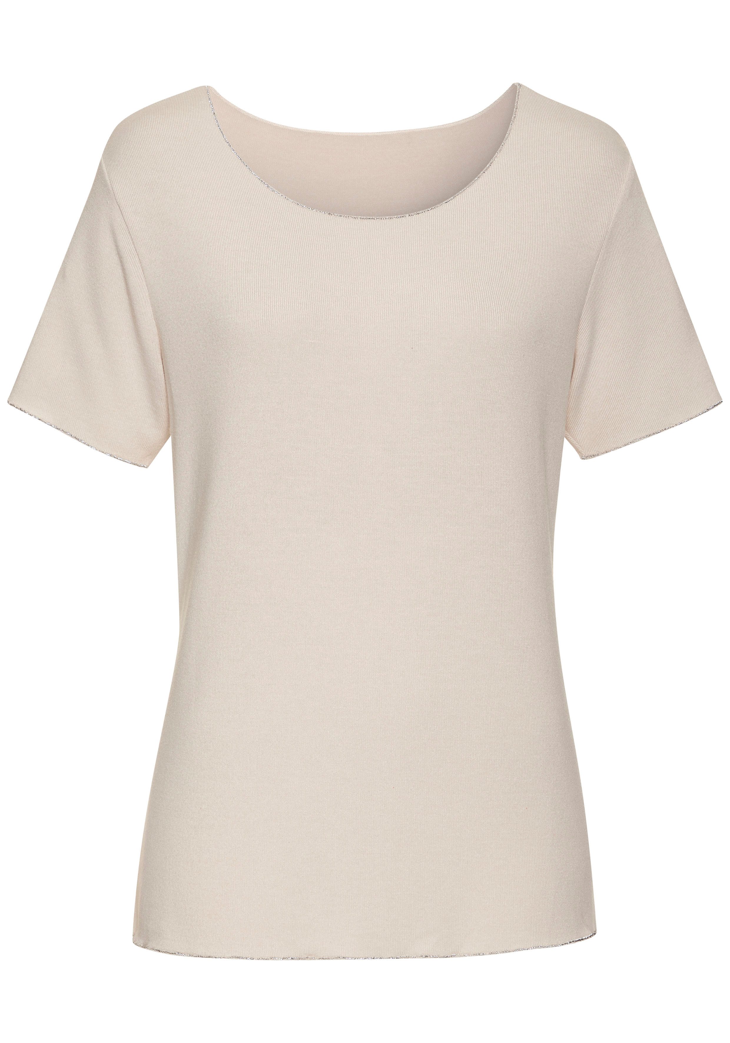 Lascana Shirt met ronde hals Met fijne glinsterende afwerking
