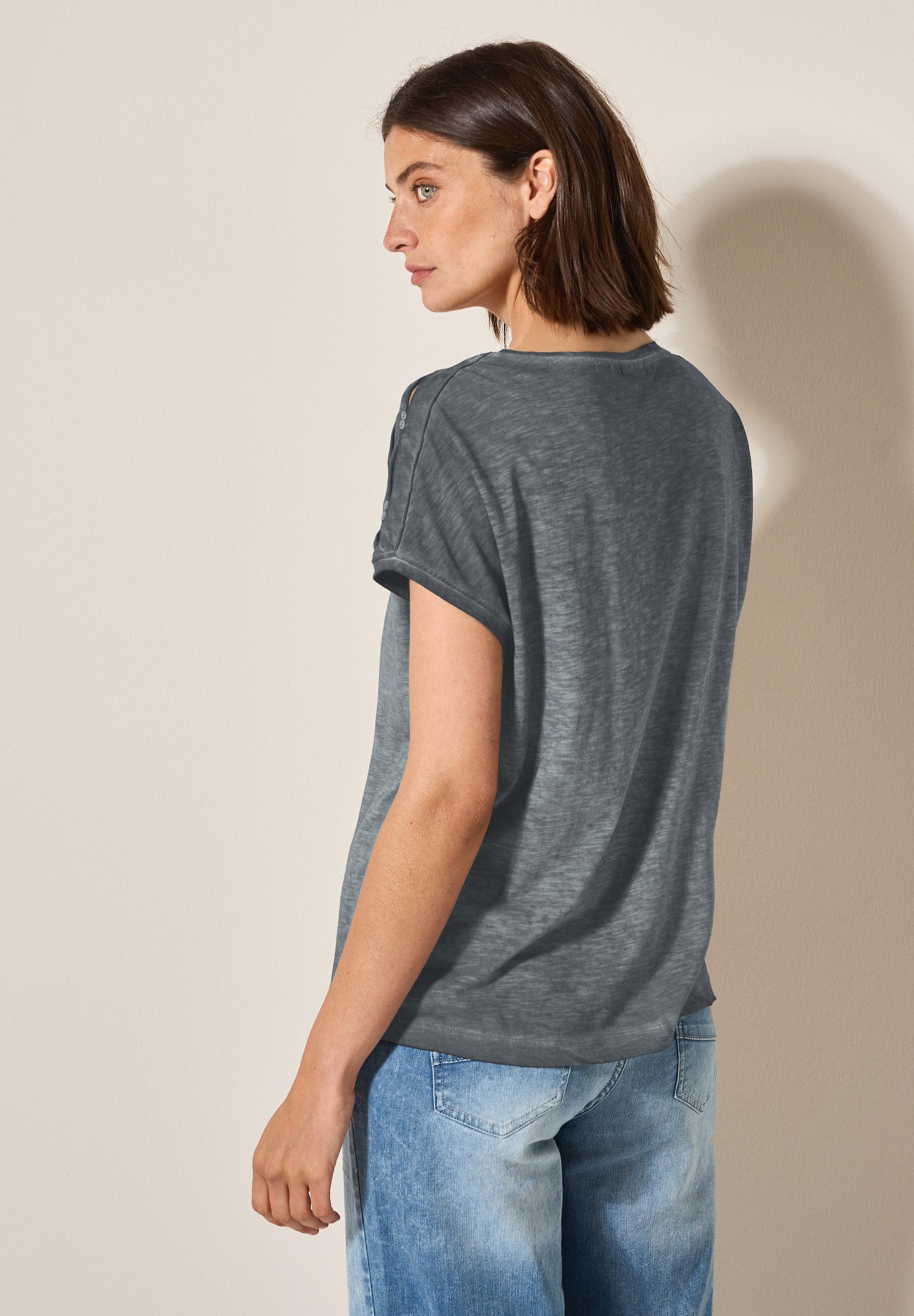 Cecil T-shirt met knoopdetail