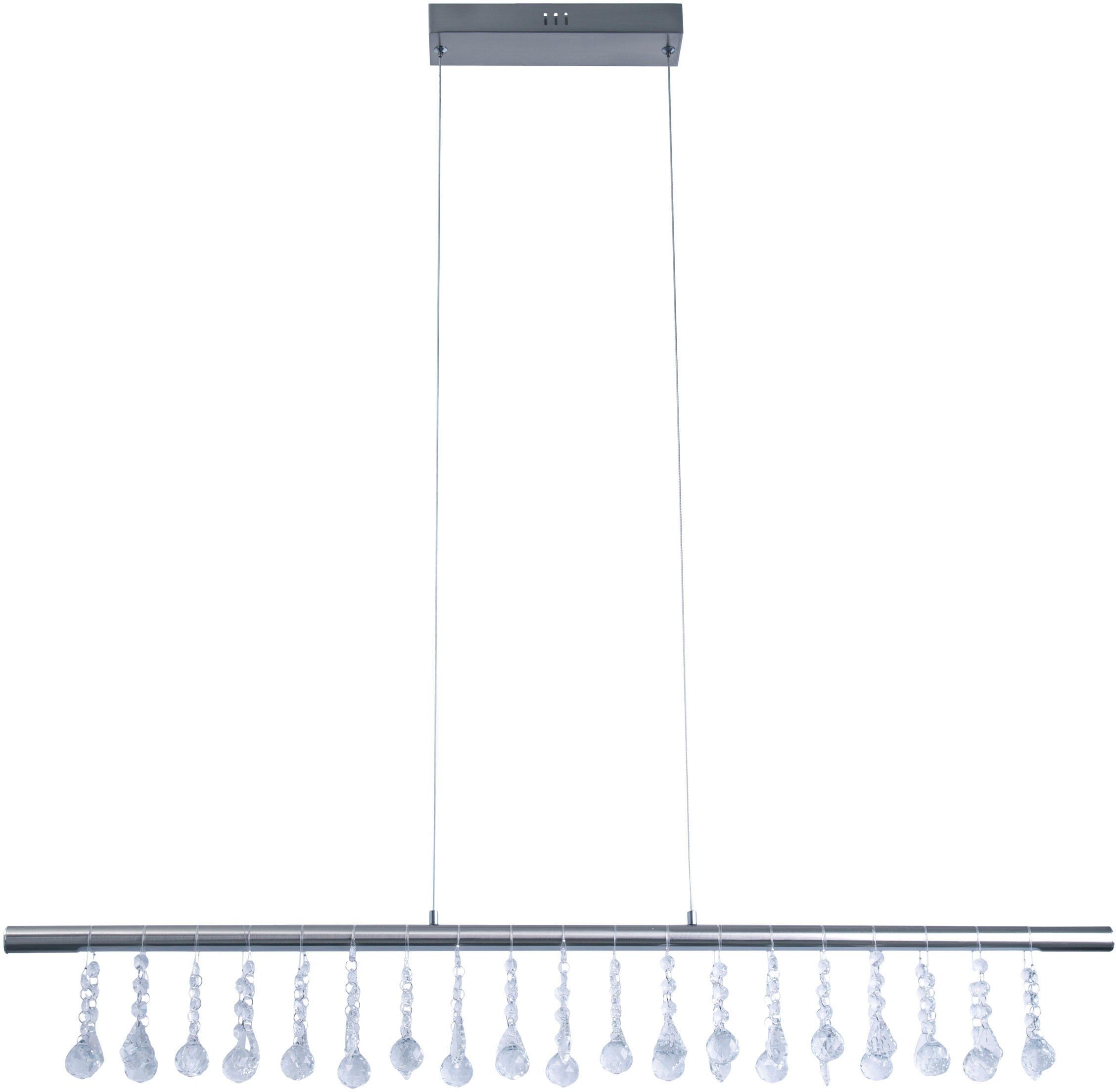 näve Led-hanglamp Nobilis Hanglamp, dimbaar, warmwit, L: 100 cm, satin-nikkel (1 stuk)