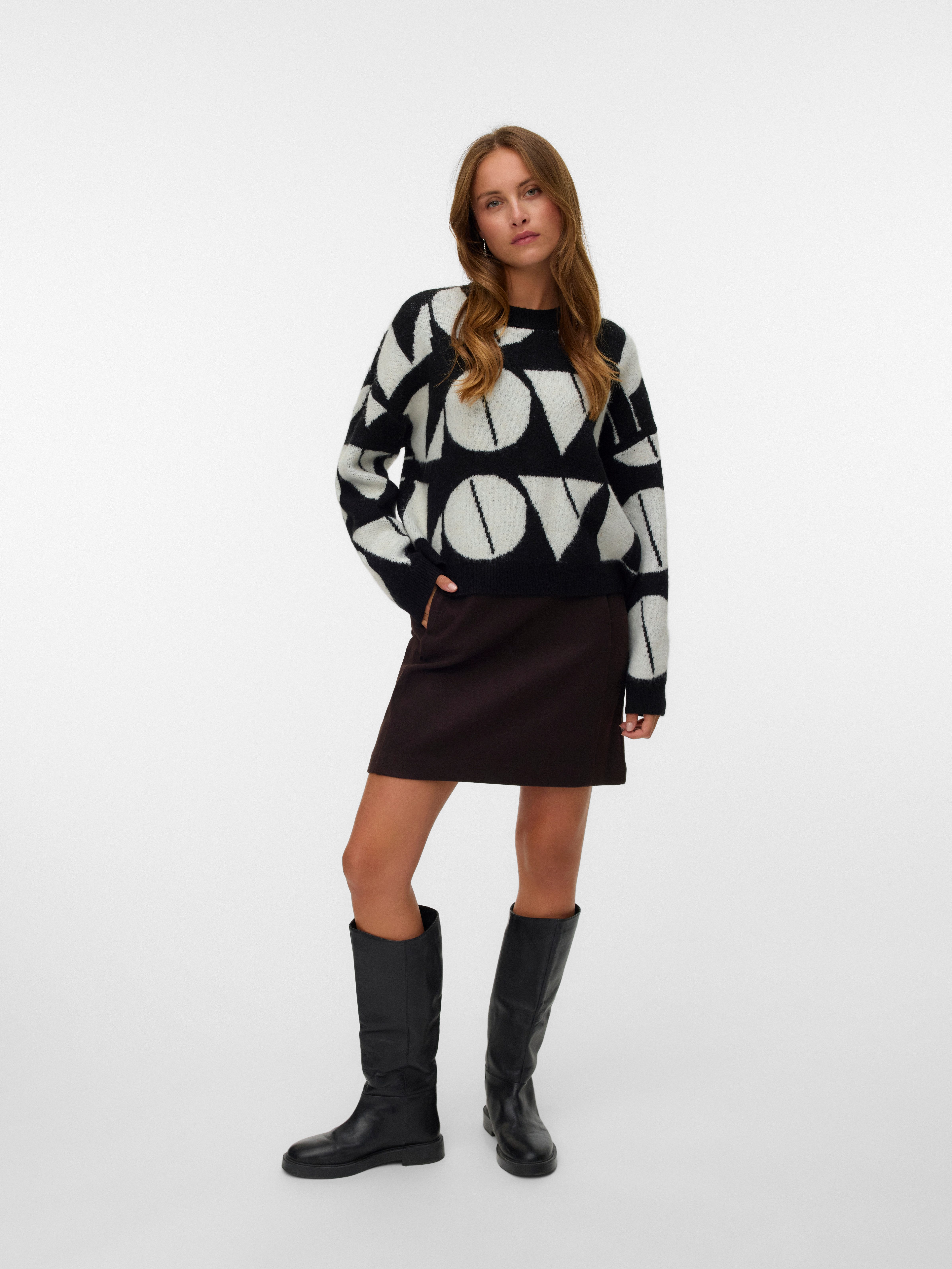 Vero Moda Gebreide trui VMLOVE LS O-NECK PULLOVER BOO