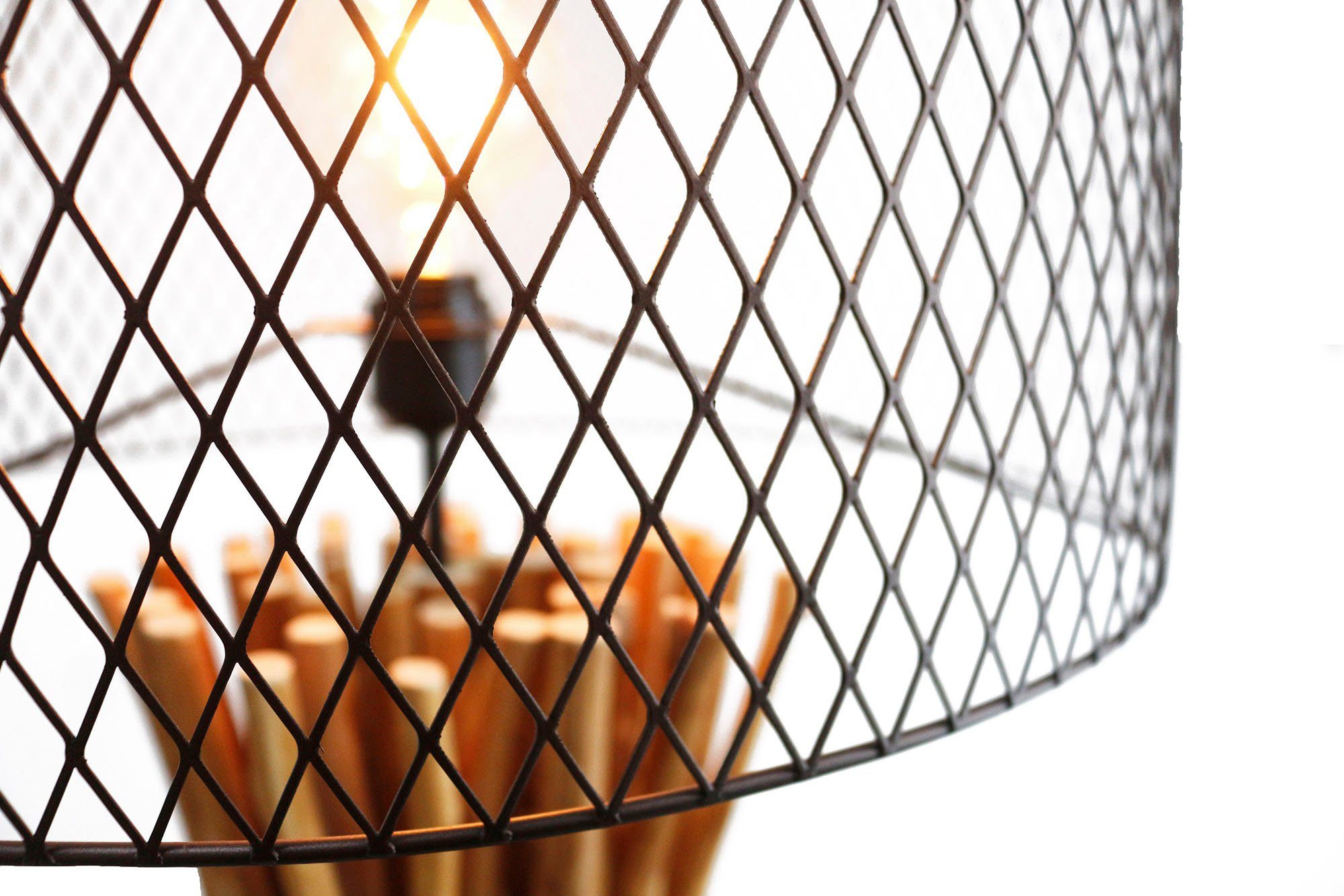 SalesFever Staande lamp Bailee handgemaakt, kap in roest-look (1 stuk)