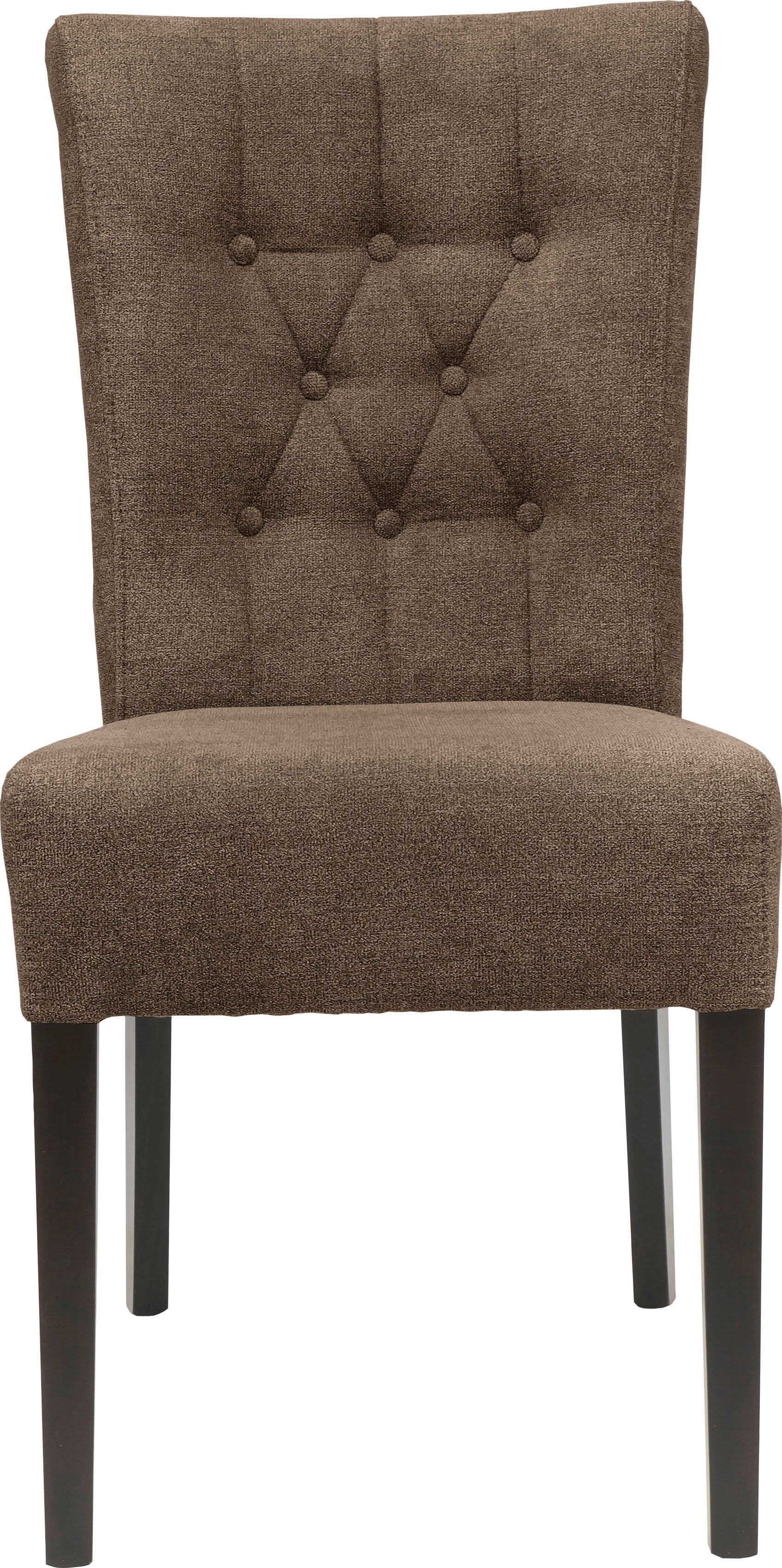 Home affaire Eetkamerstoel Queen BESTSELLER Gestoffeerde stoel met knoopdetails, set van 2, 4 of 6