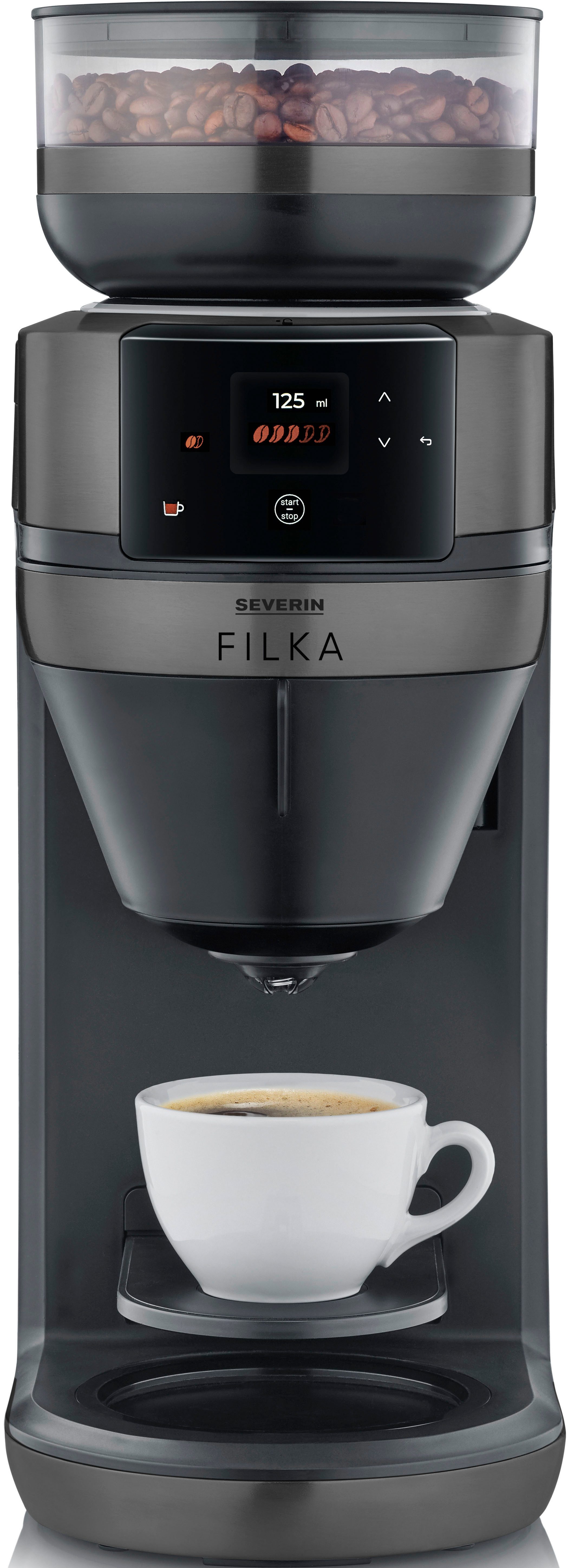 Severin Koffiezetapparaat met bonenmaler KA 4854 Filterkaffee-Vollautomat FILKA 2.0 Glas
