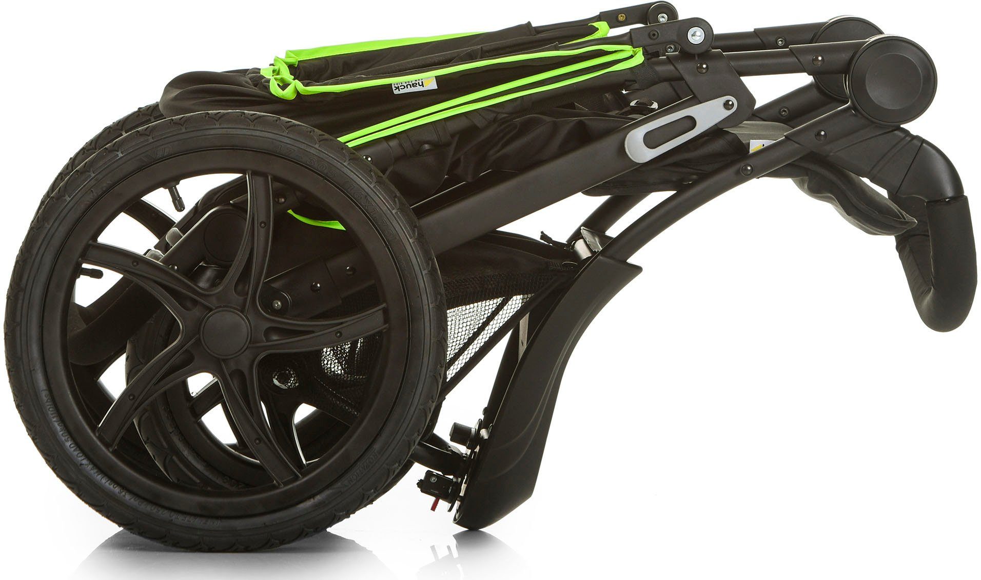 Hauck Kinderwagen met drie wielen Runner black/neon yellow met draaibaar en vergrendelbaar voorwiel