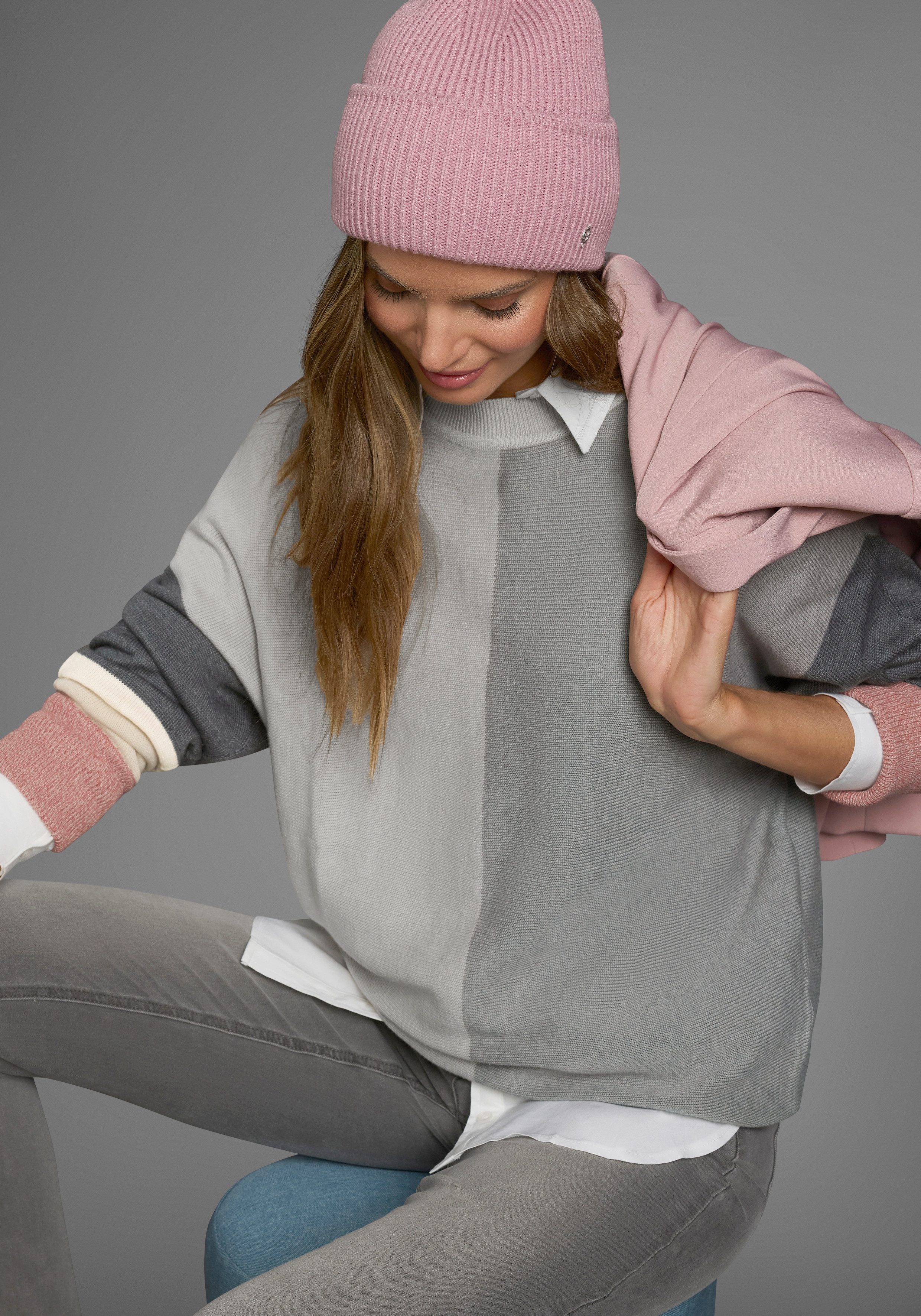 Boysen's Trui met ronde hals met modieuze pastel-colourblocking nieuwe kleur