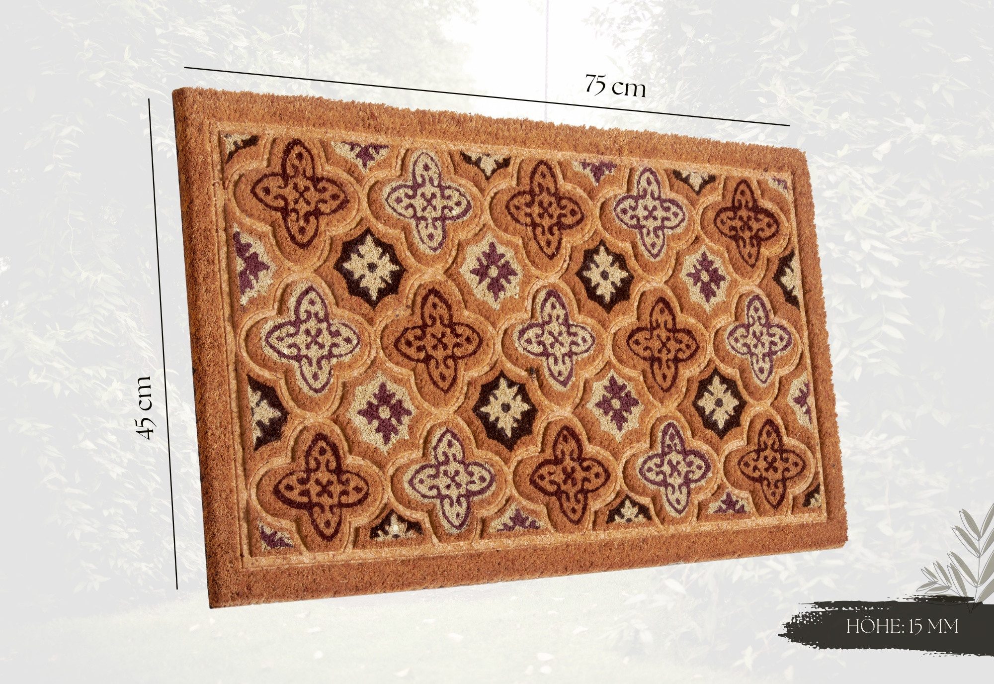 HANSE Home Mat Mix Mats Kokos Moroccan Tiles, deurmat Slijtvast, onderhoudsvriendelijk, robuust, weerbestendig, UV-bestendig
