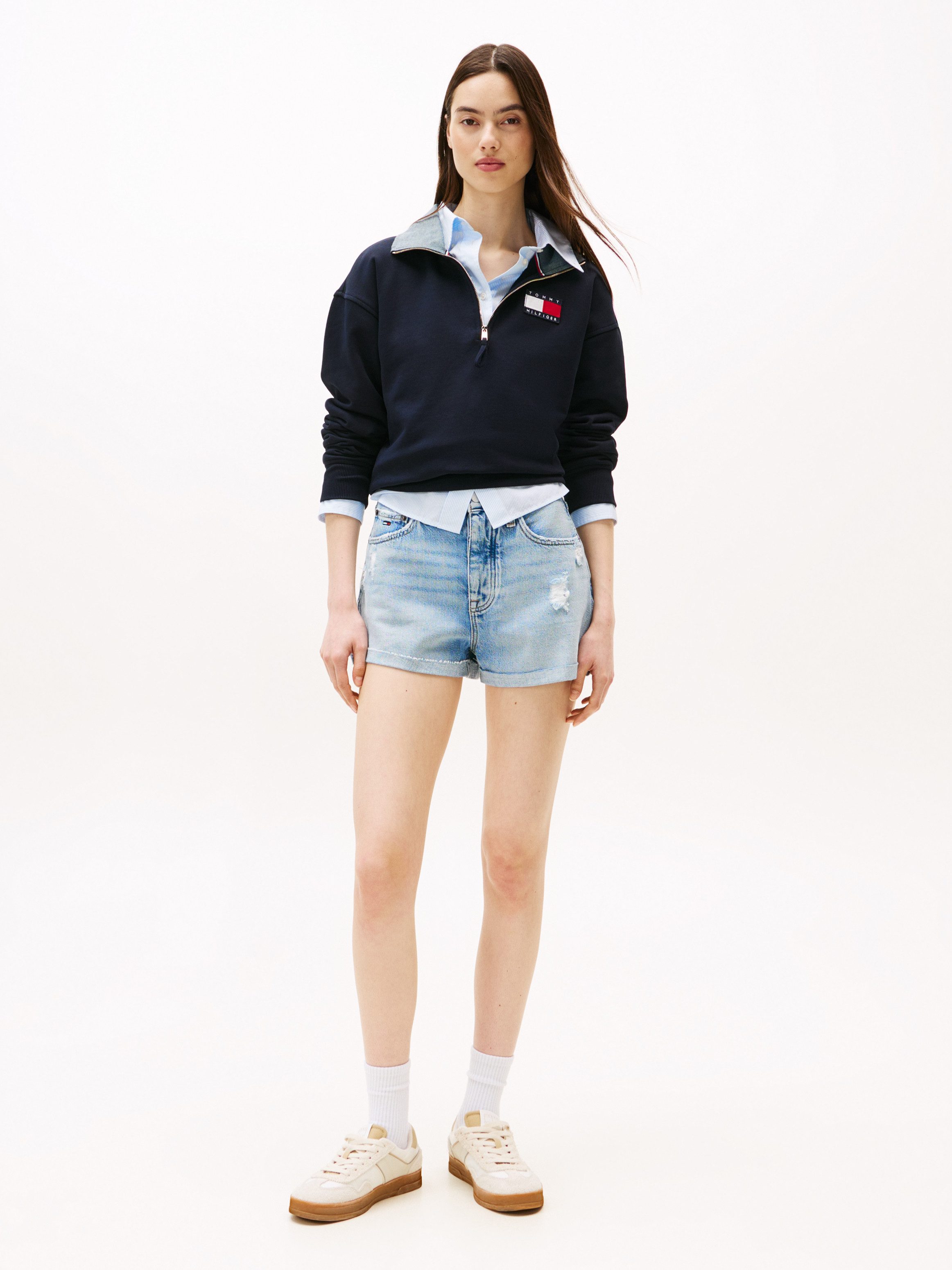 TOMMY Jeansshort HOT PANT CBF CI8010 met destroyed-effect