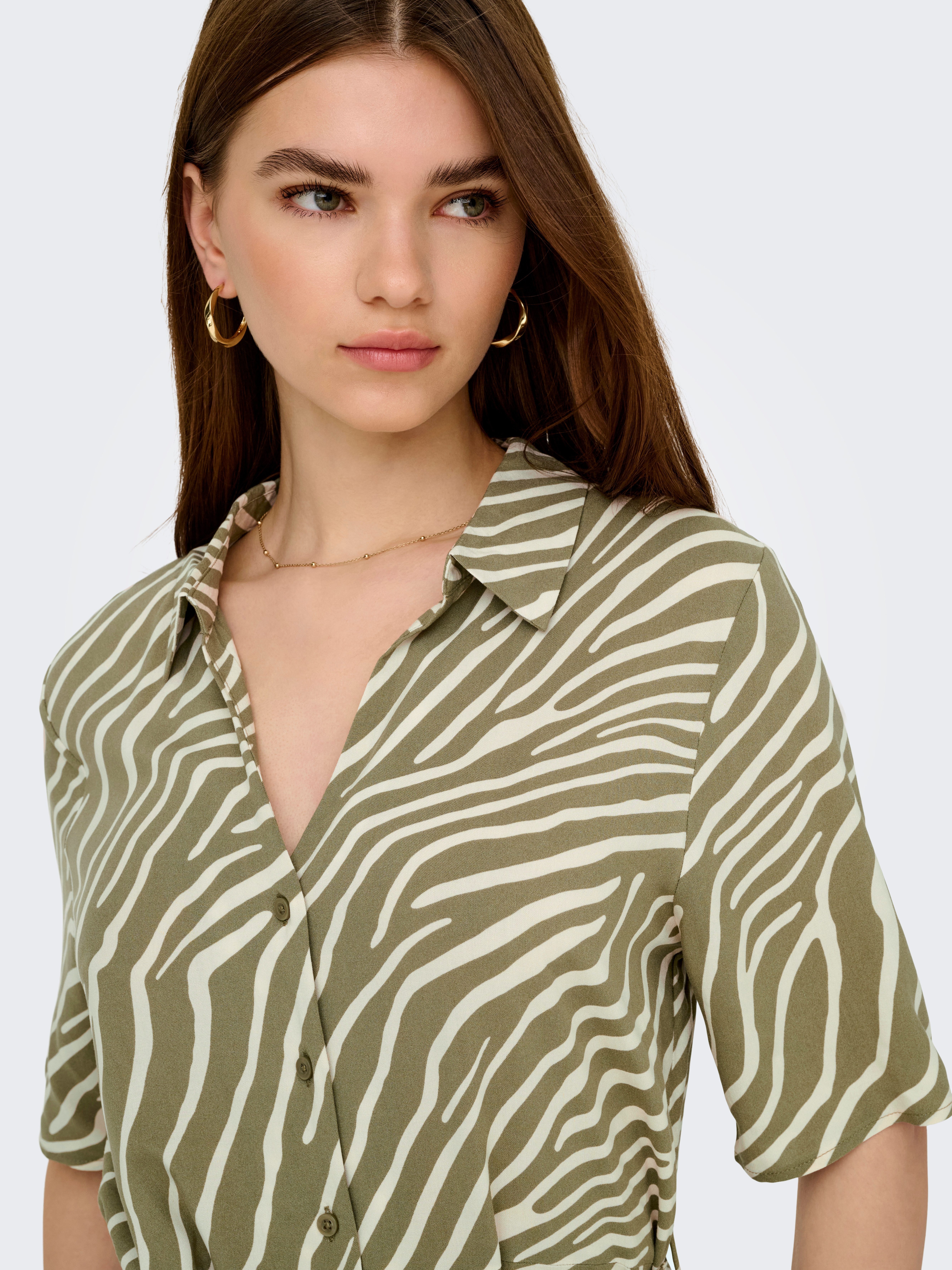 JDY Jurk met overhemdkraag JDYSTARSEZEN LIFE 2/4 MIDIDRESS WVN NOOS