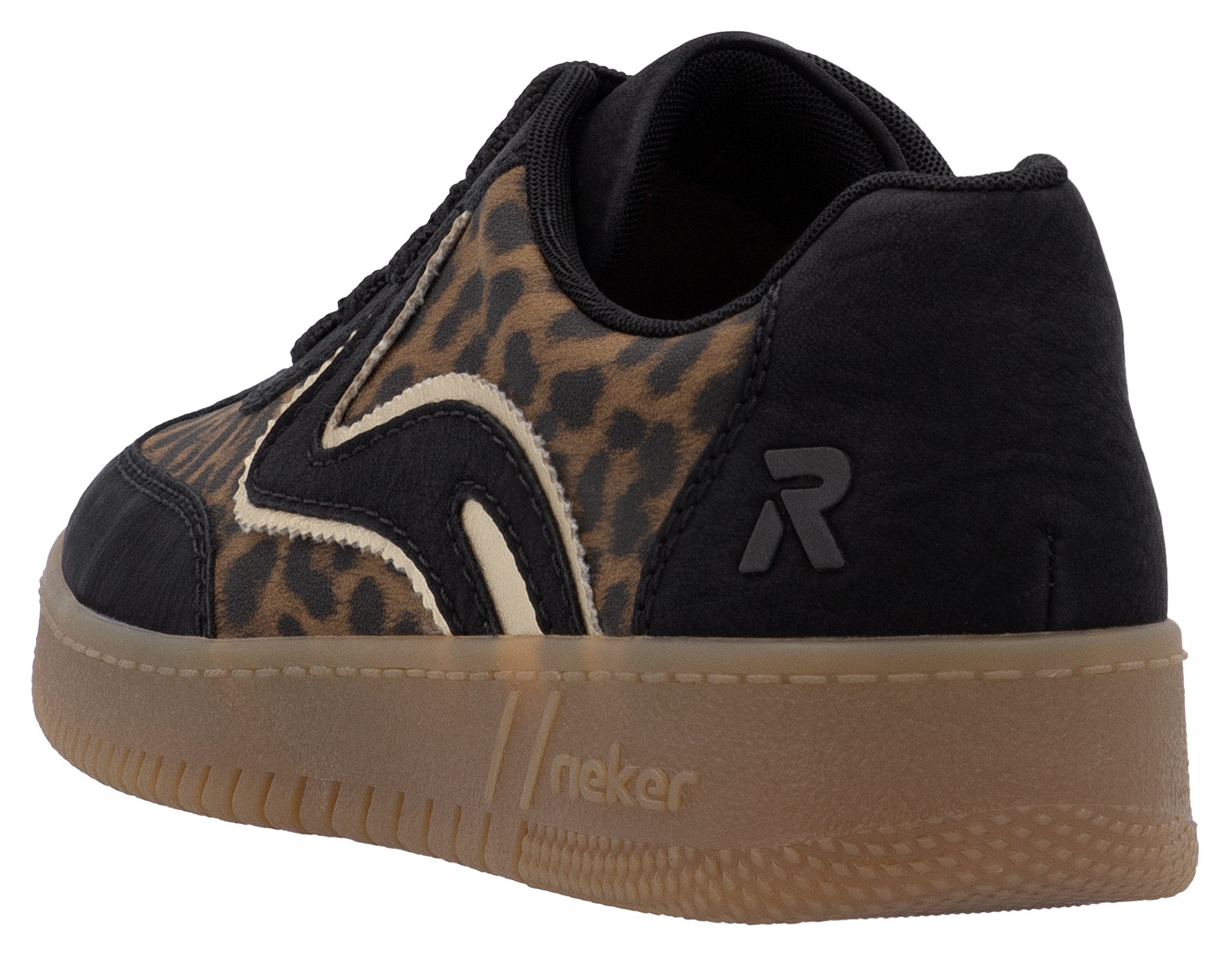 RIEKER Sport Plateausneakers vrijetijdsschoen, lage schoen, veterschoen in vegan uitvoering