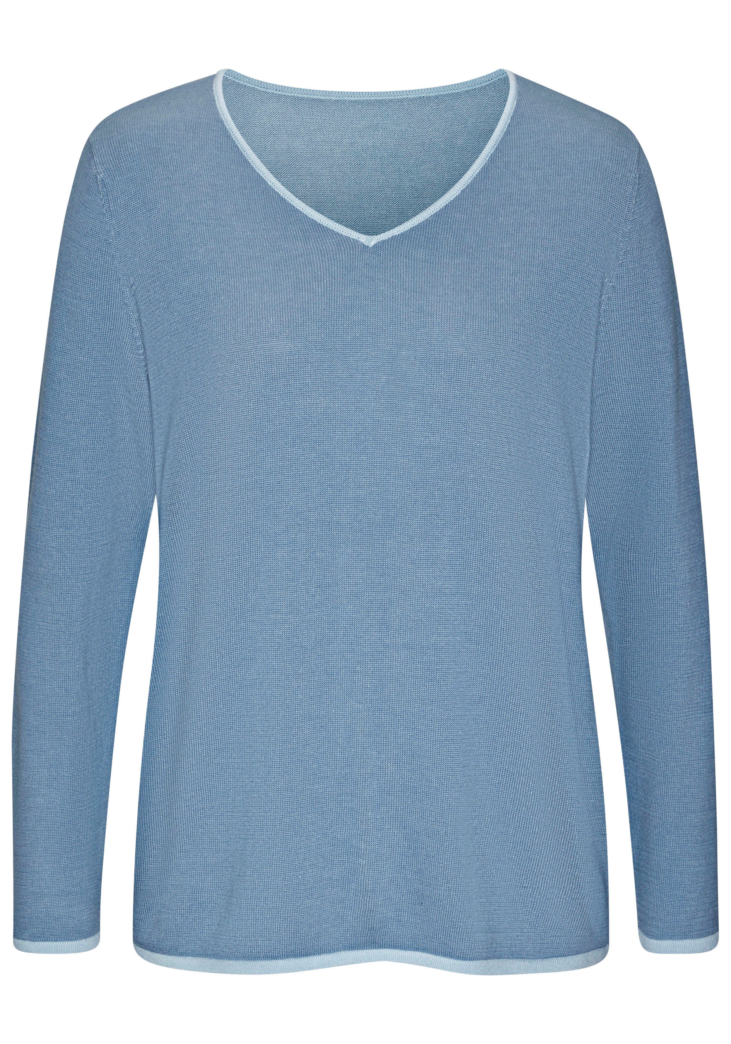 Vivance Trui met V-hals met contrastranden, casual