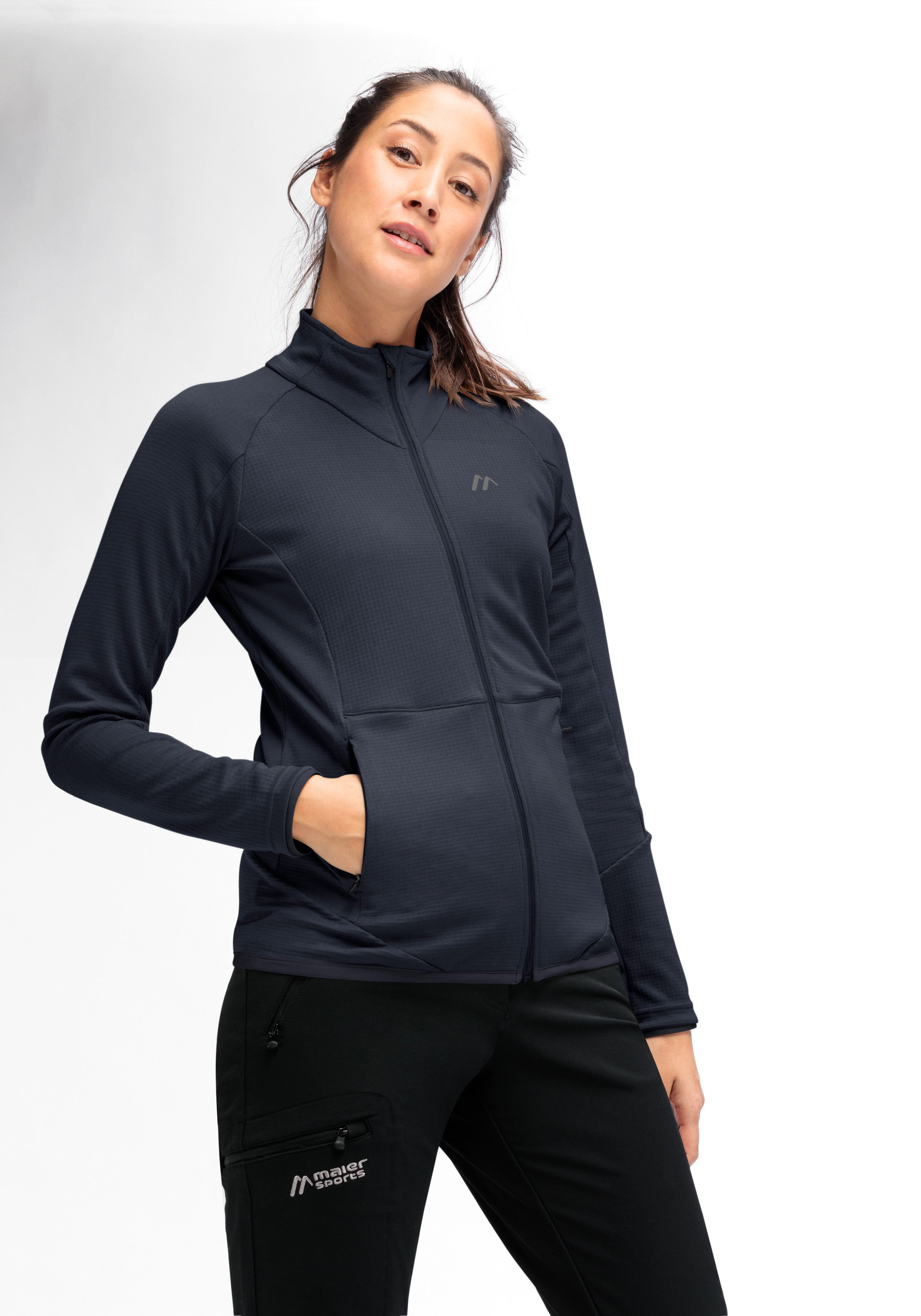 Maier Sports Fleecejack Sinaia W Dames midlayer, ademend snel drogend, full-zip, regular fit