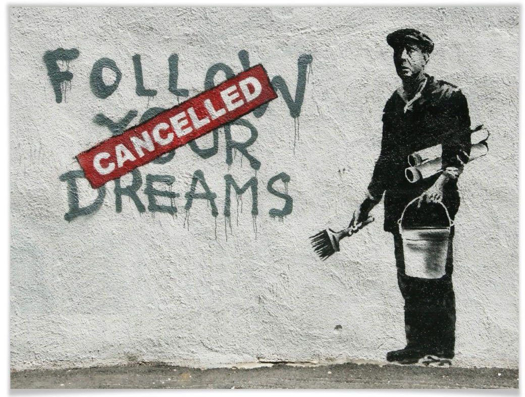 Wall-Art Poster Graffiti afbeelding Follow your dreams Poster, artprint, wandposter (1 stuk)