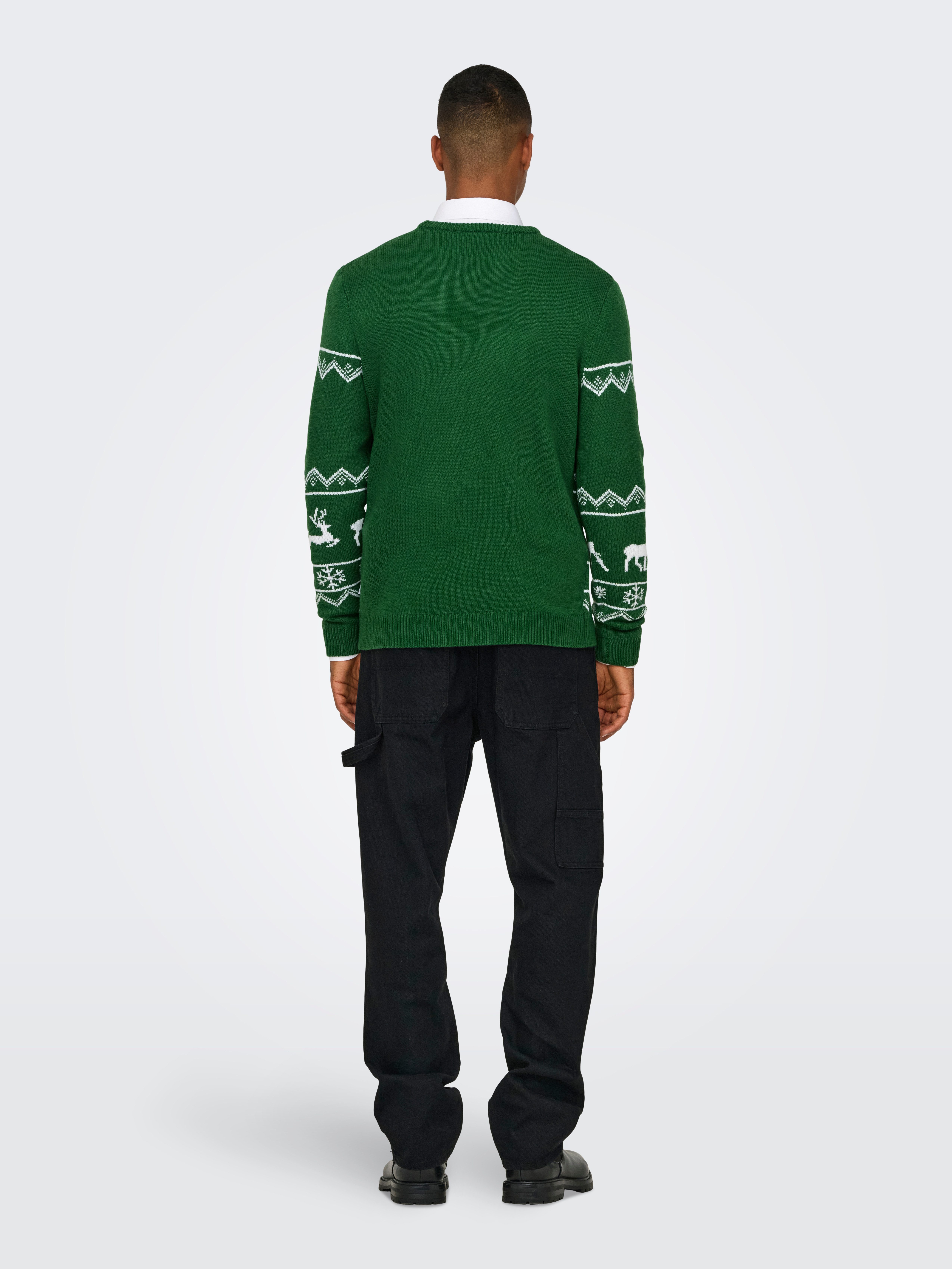 ONLY & SONS Gebreide trui ONSXMAS REG 5 ALLOVER CREW KNIT