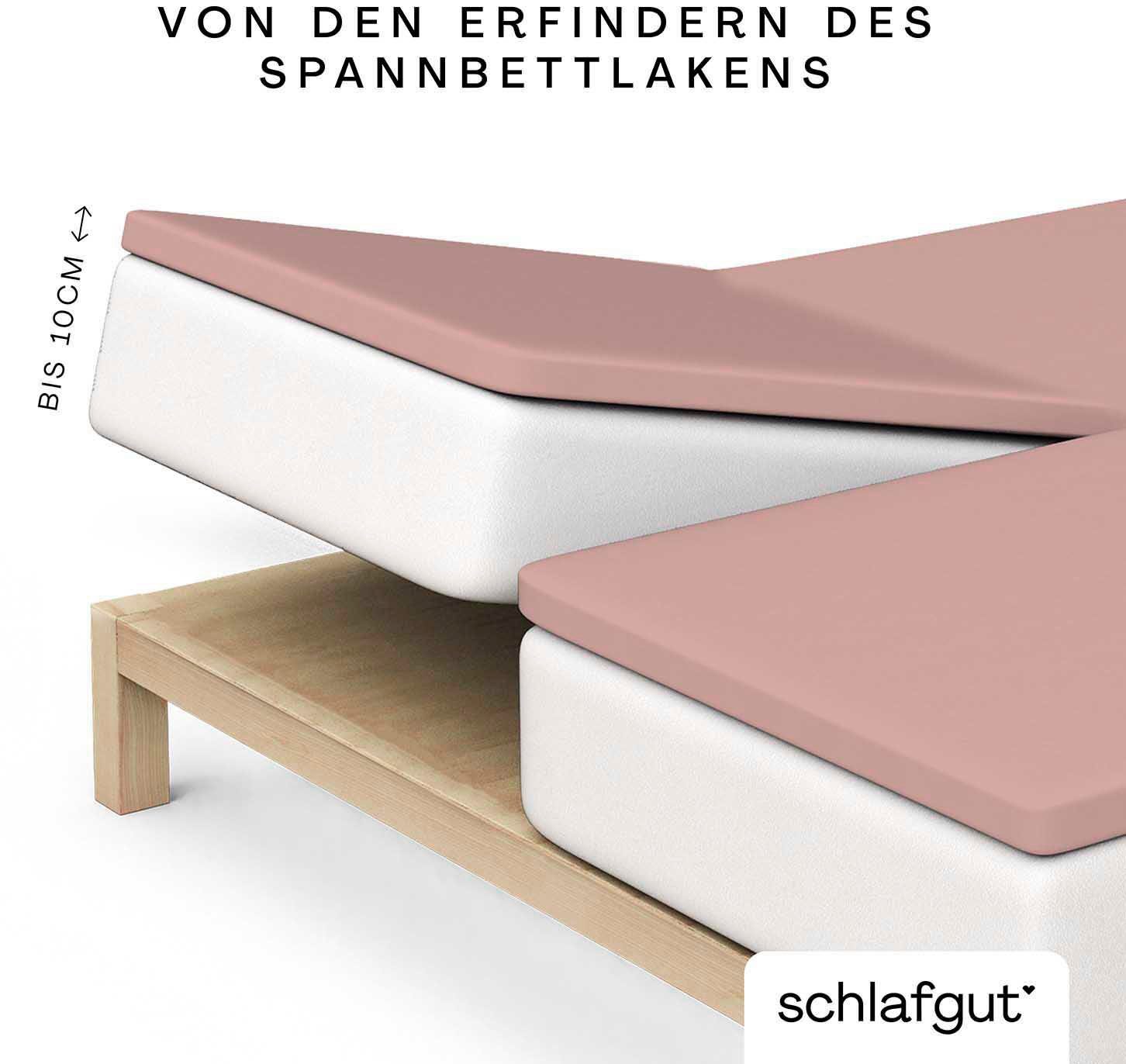 Schlafgut Hoeslaken Pure Split-Topper MADE IN GREEN by OEKO-TEX (1 stuk) hoeslakens paars