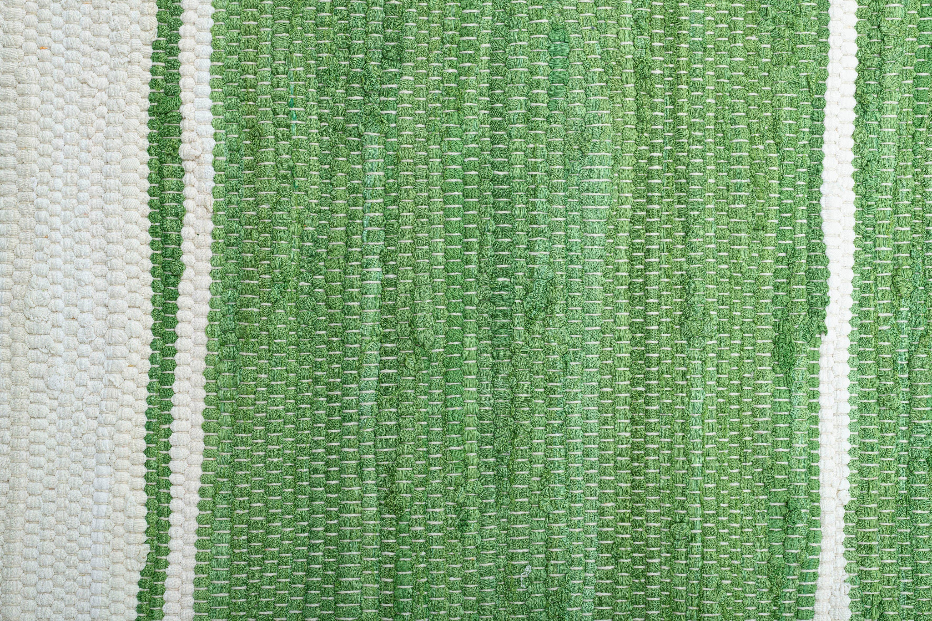 THEKO Vloerkleed Stripe Cotton Platweefsel, gestreept, puur katoen, met de hand geweven, met franje