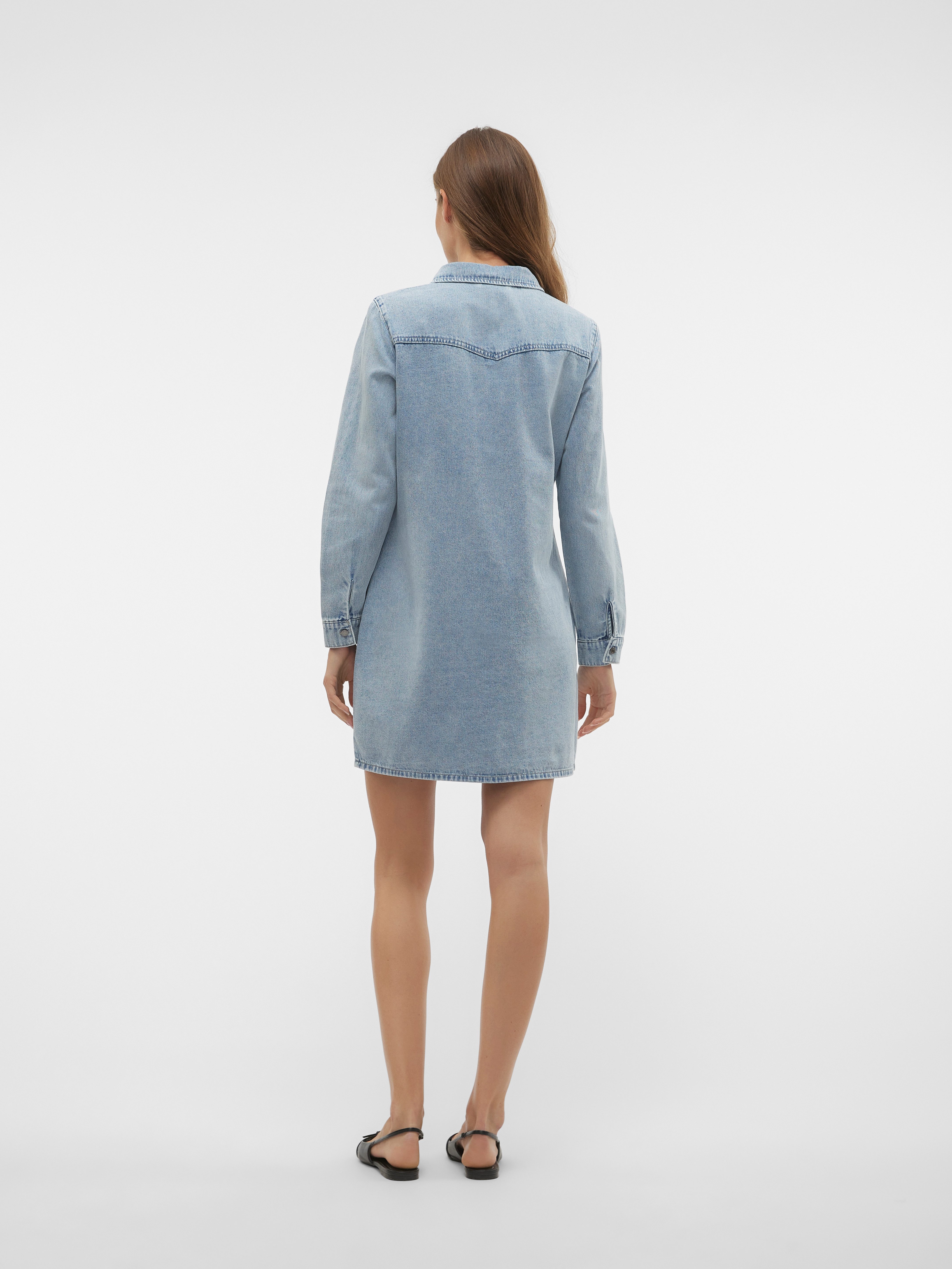 Vero Moda Jeans jurk VMJENNIE LS SHORT DENIM DRESS GA NOOS