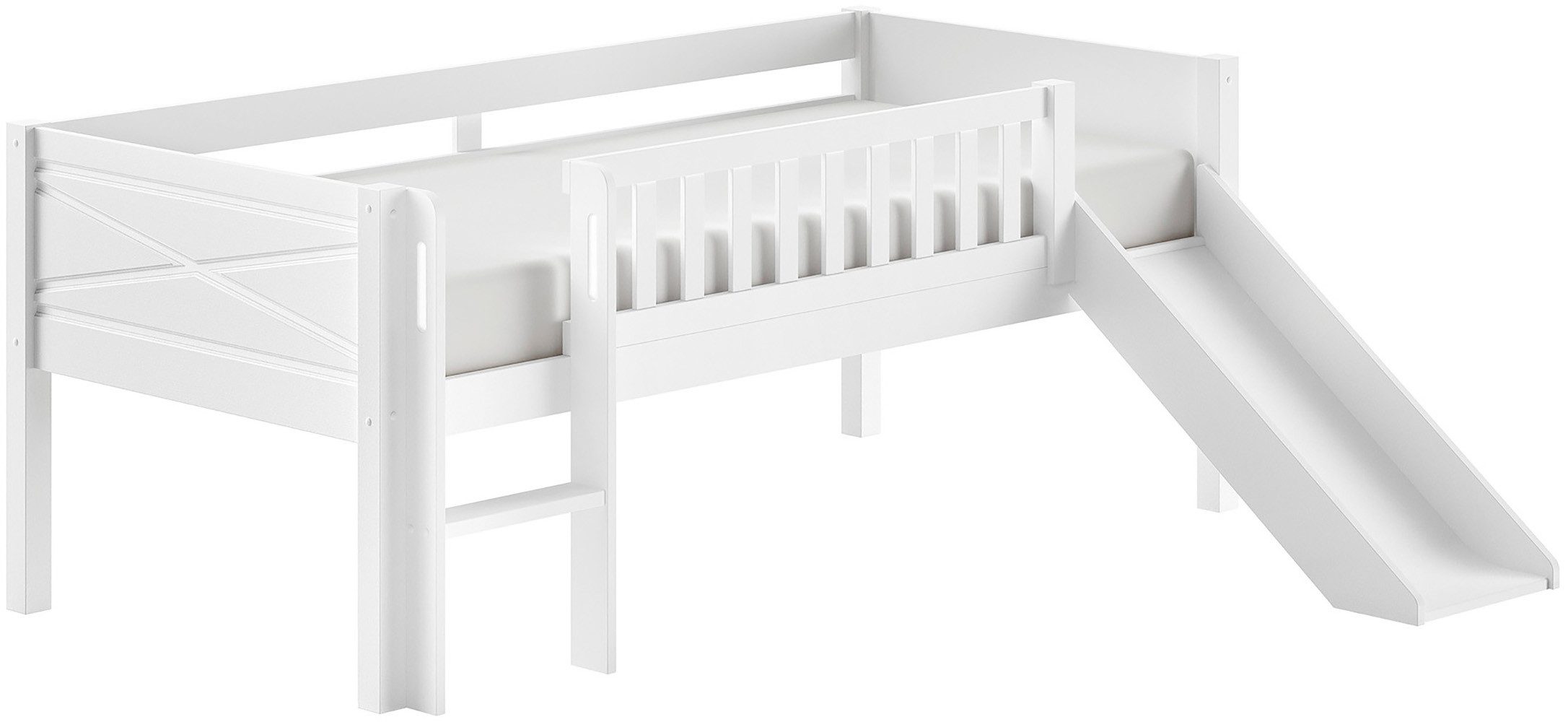 Vipack Speelbed Scott met lage instaphoogte inclusief ladder, glijbaan en rol-lattenbodem