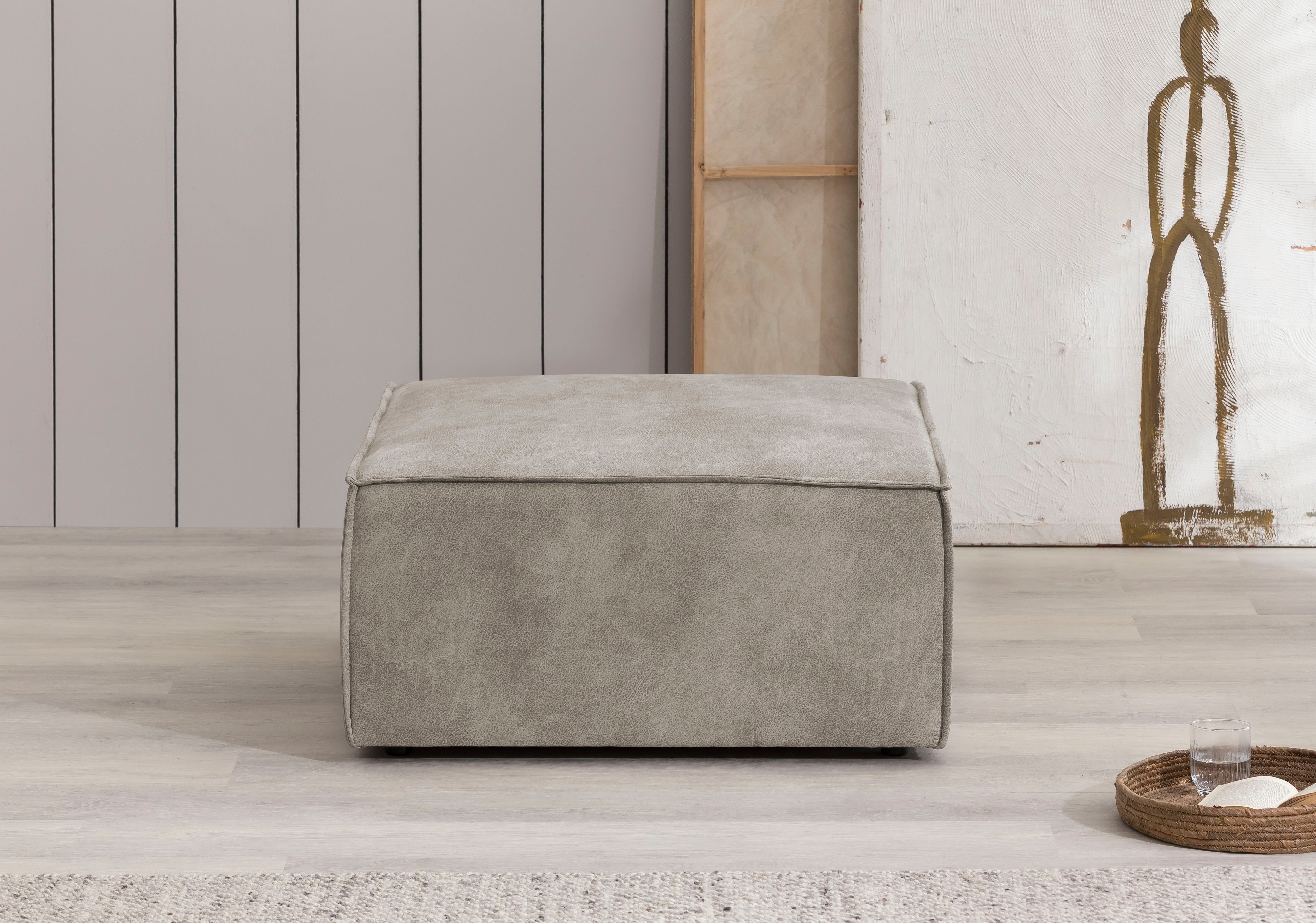 Home affaire Hocker Sherwood Vierkante poef/voetenbank, ideale als aanvulling op de "SHERWOOD" love seat