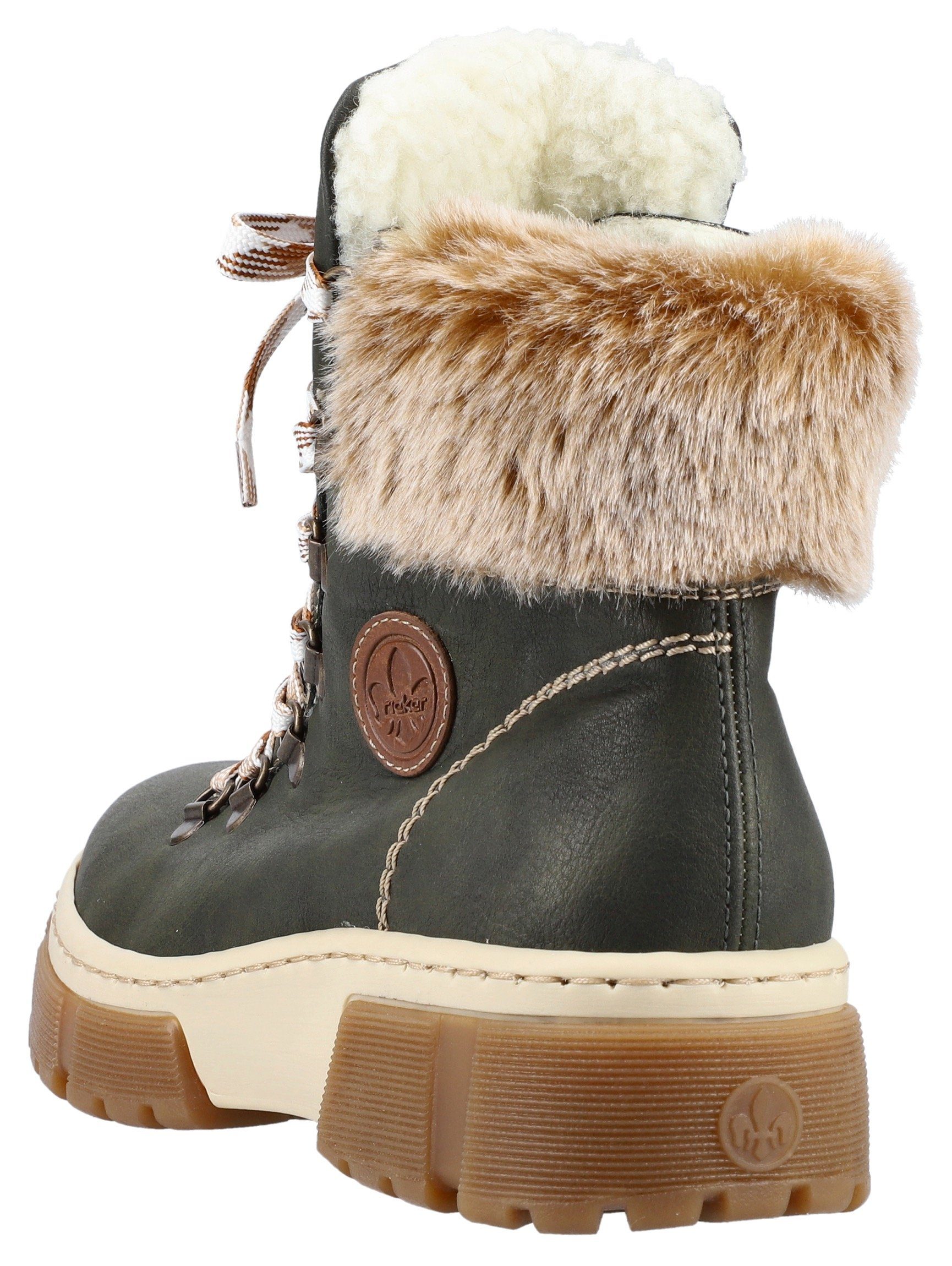 Rieker Winterlaarzen winterenkellaars, veterschoenen, plateau, met warmvoering-uitrusting