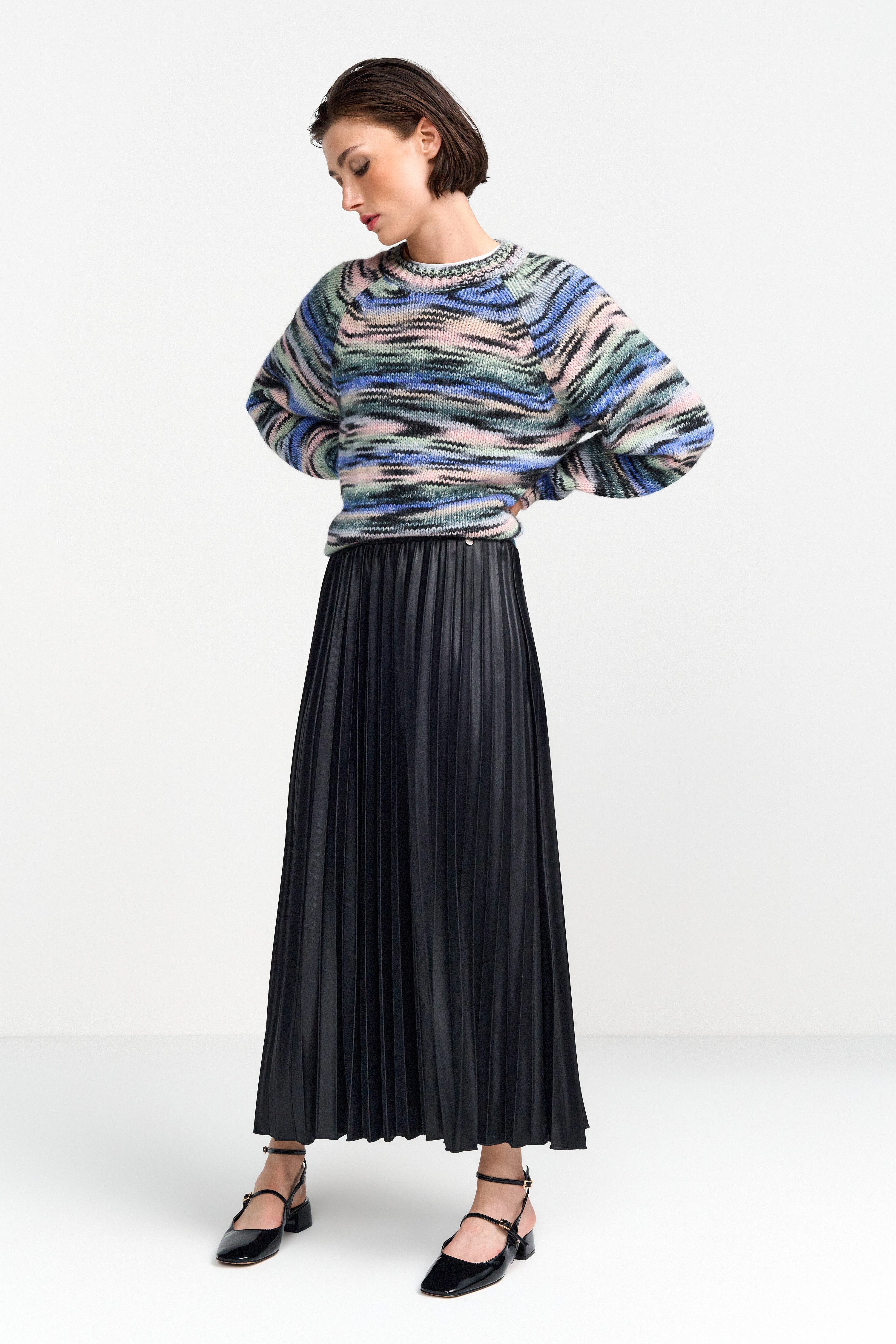 Rich & Royal Trui met ronde hals space dye