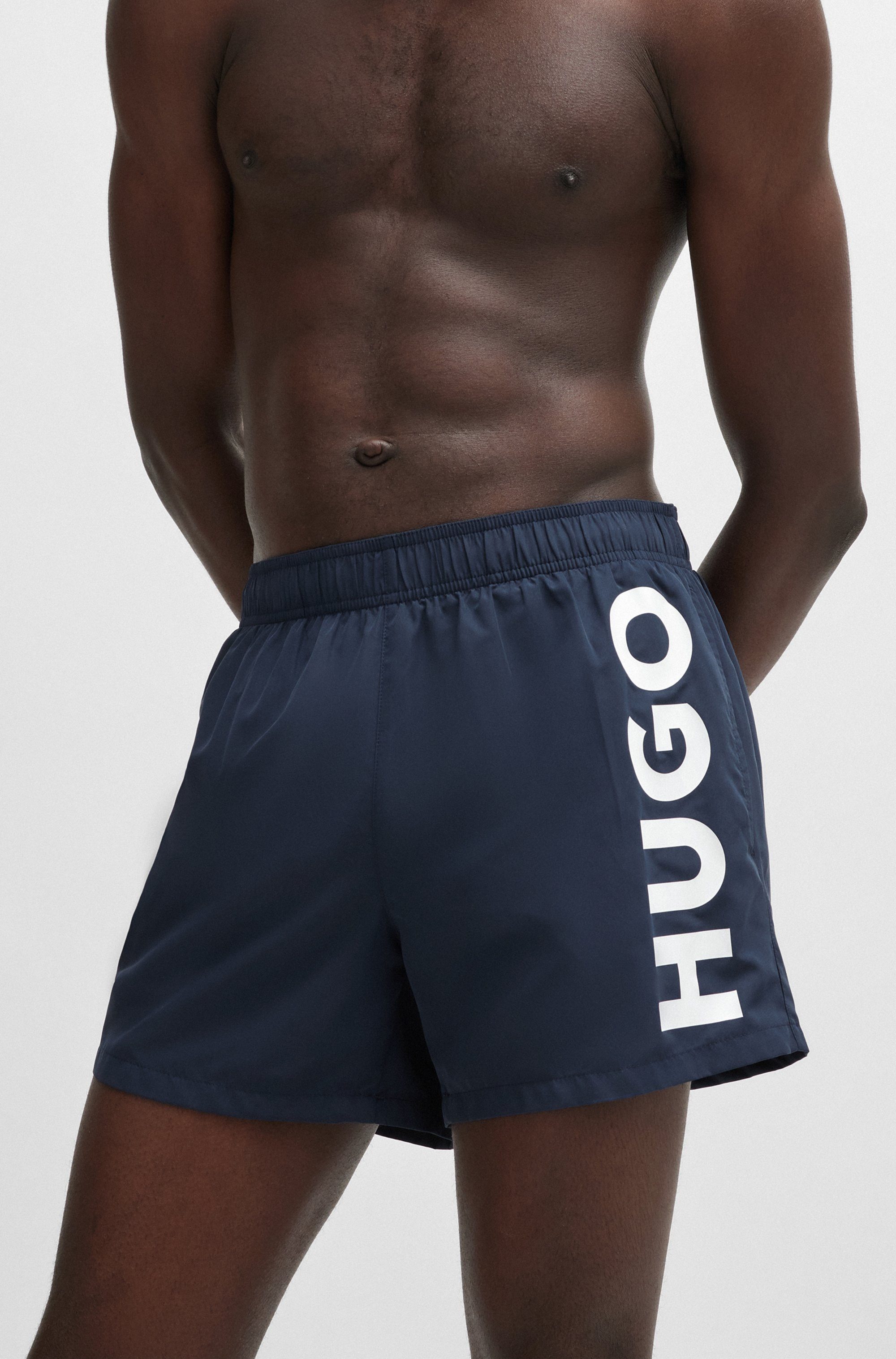 HUGO underwear Zwemshort ABAS zijwaarts met grote hugo logo-print