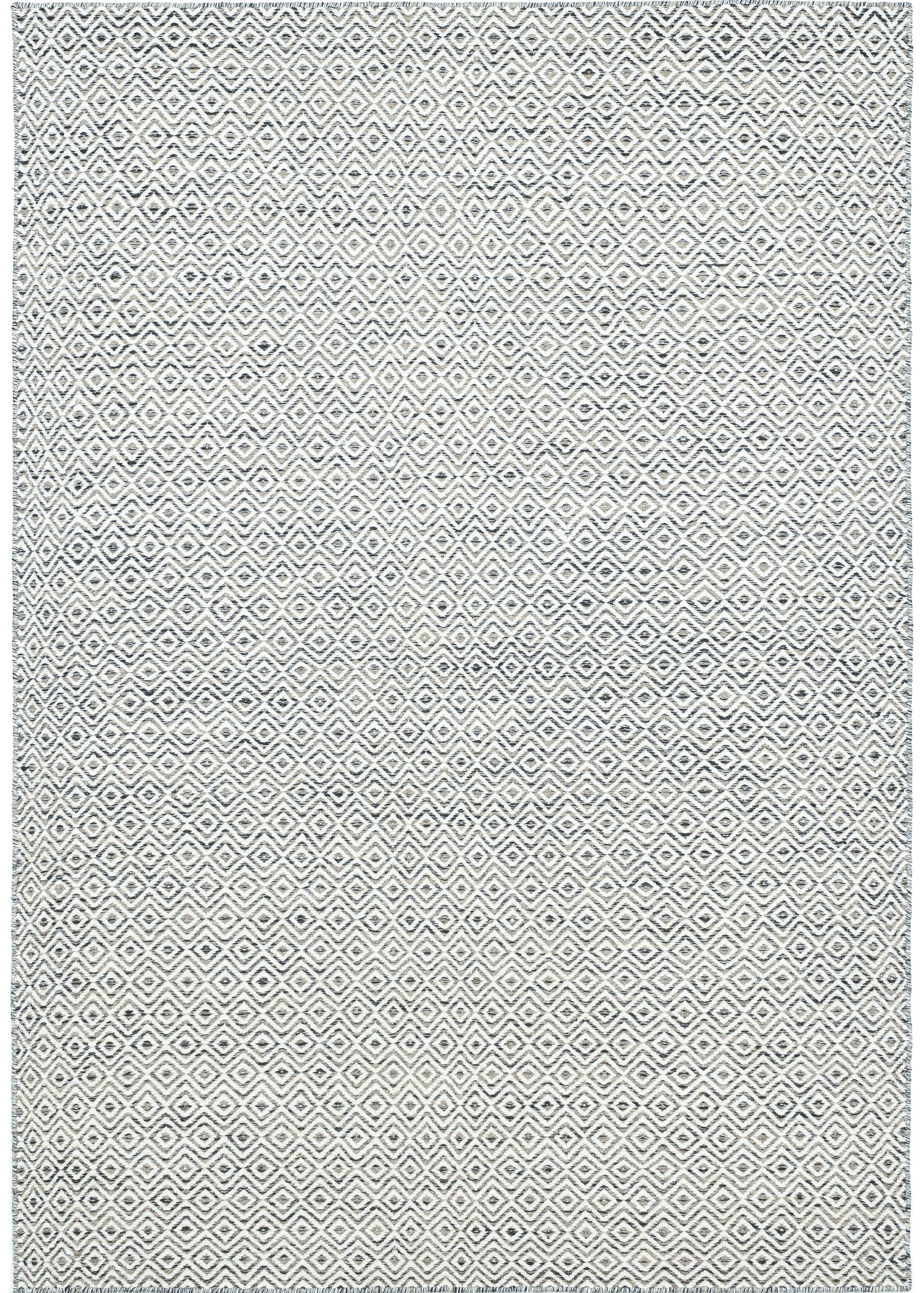 THEKO Wollen kleed Trondheim PO-502 Handgeweven vloerkleed, platweefsel, zuivere wol, met de hand geweven, ruitmotief