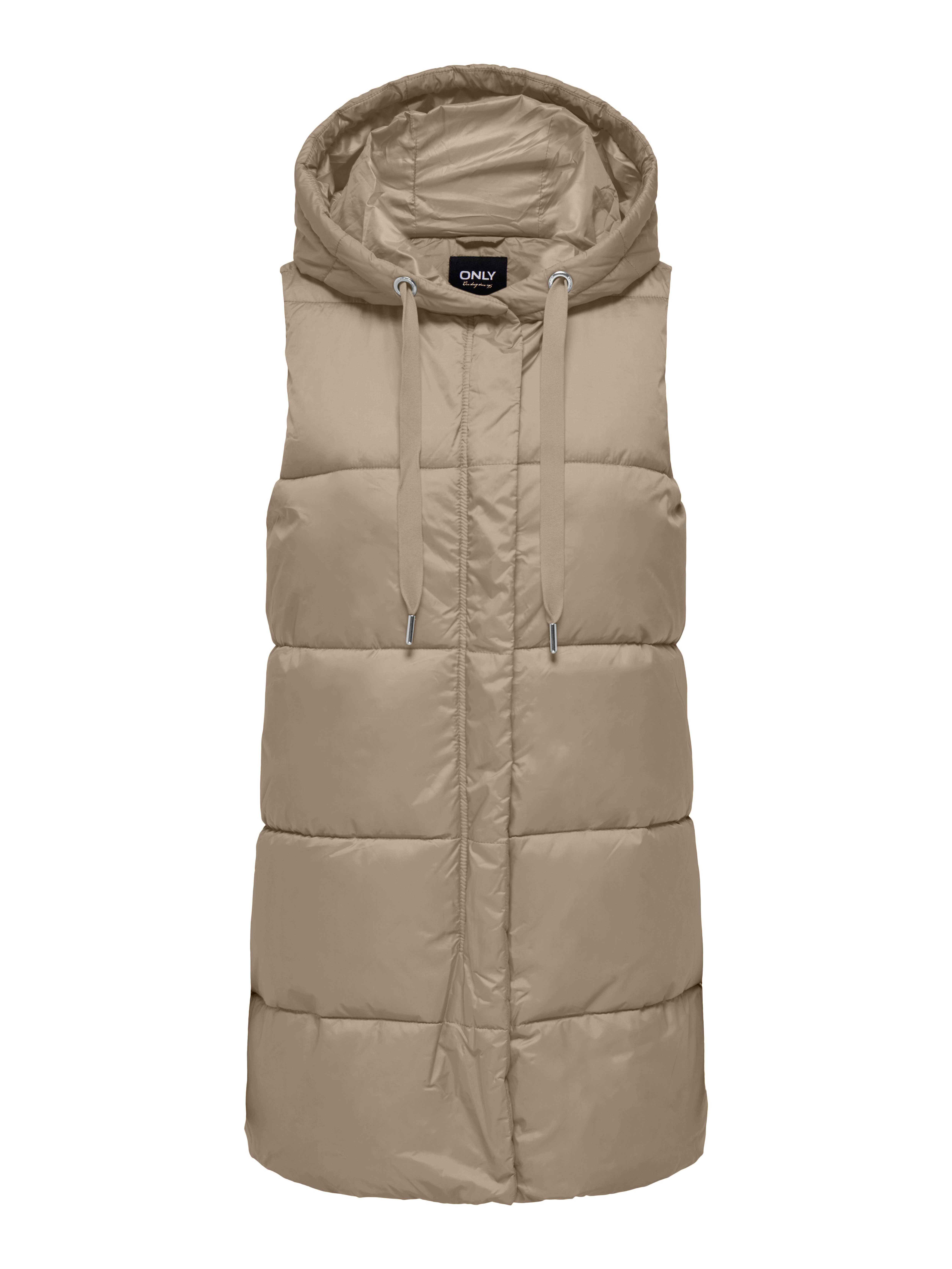 Only Bodywarmer ONLASTA – Lange gewatteerde bodywarmer met capuchon voor koude dagen