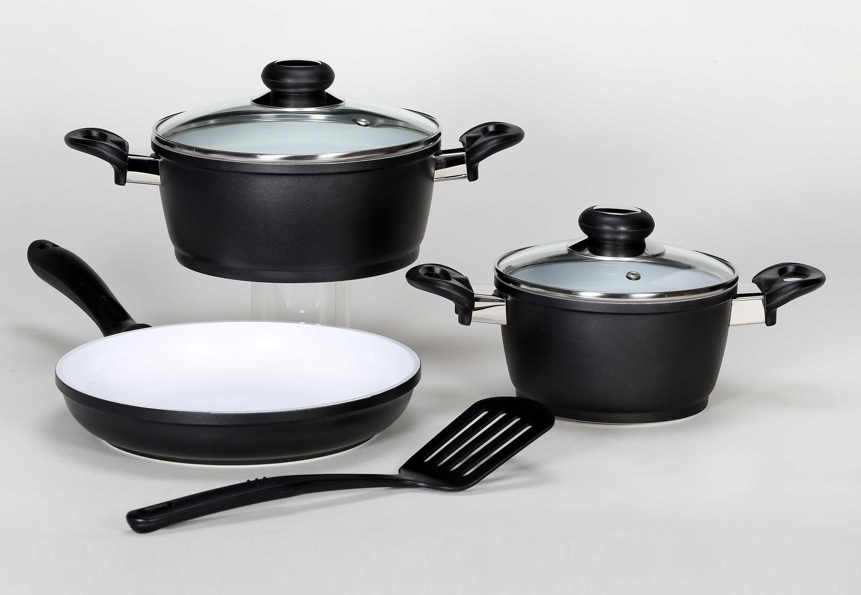 Krüger Pannenset Oslo Inductie (set, 6-delig) pannensets zwart