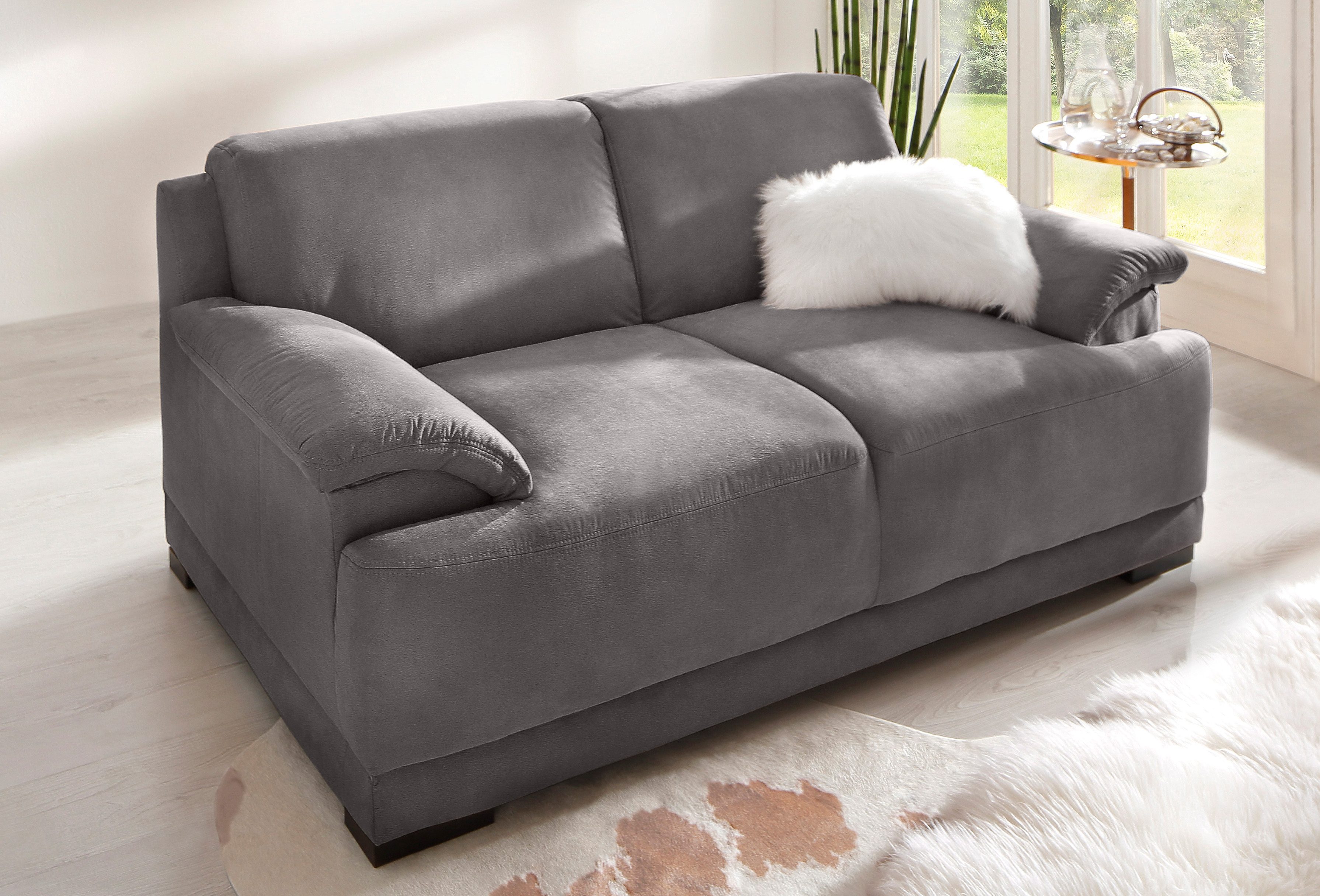 Home affaire 2-zitsbank Telos met boxspring ophanging grijs, 2-zitsbanken
