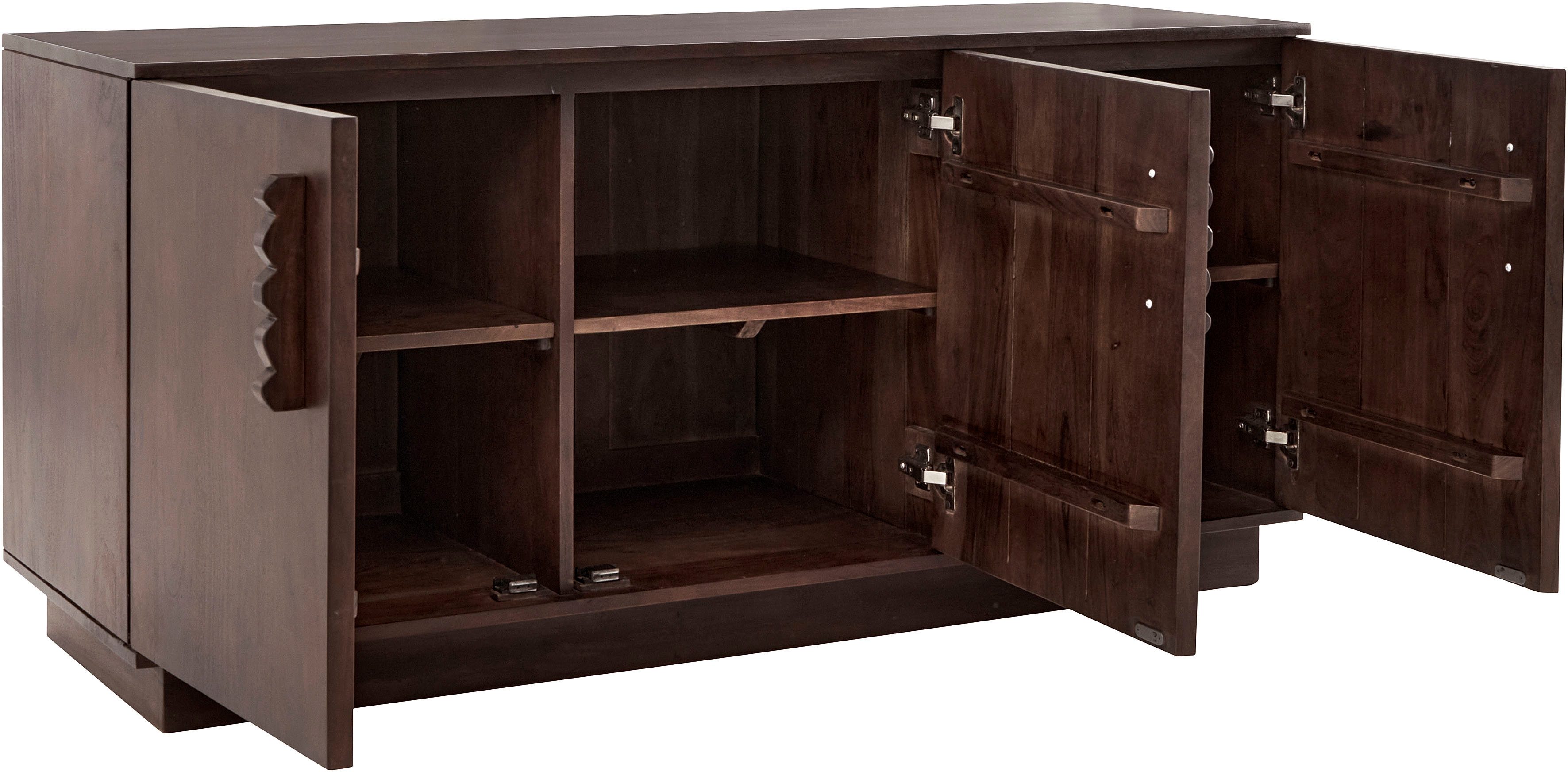 LeGer Home by Lena Gercke Dressoir EMINA Massief acaciahout, 146 cm commode, met soft-close en designgrepen