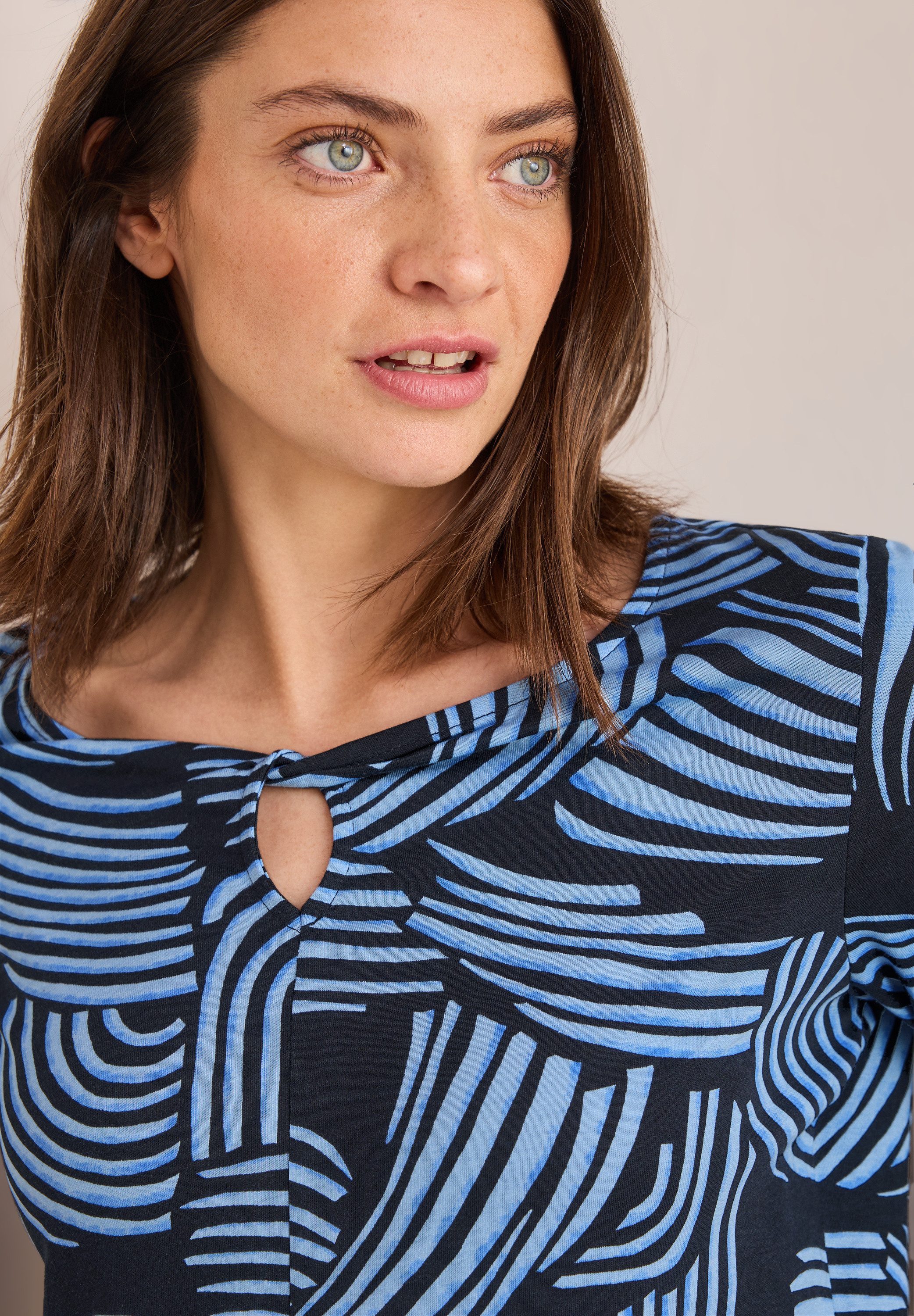 Cecil Shirt met 3/4 mouwen met print all-over