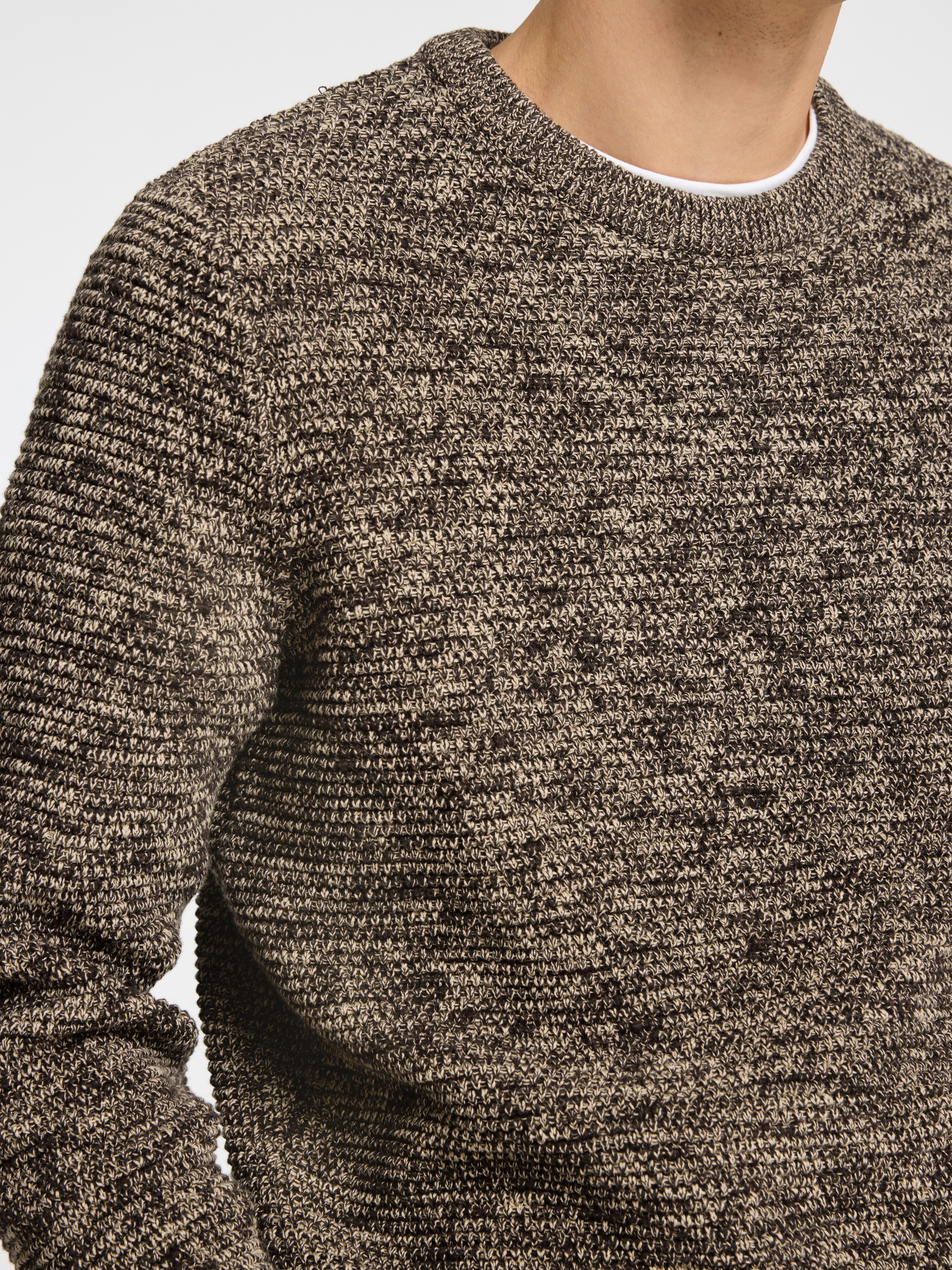 SELECTED HOMME Trui met ronde hals SLHVINCE LS KNIT BUBBLE CREW NECK NOOS