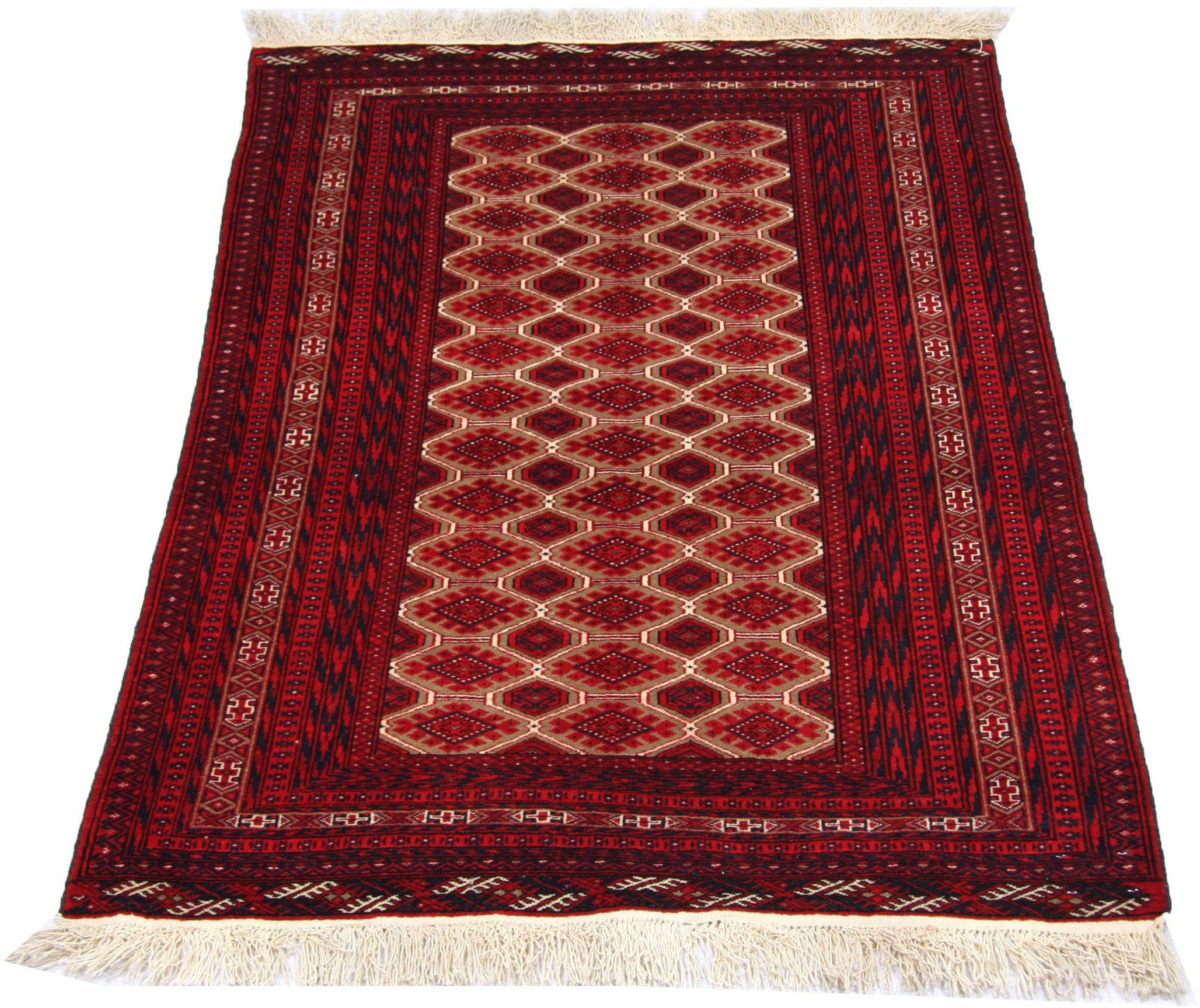 morgenland Wollen kleed Afghan vloerkleed met de hand geknoopt rood