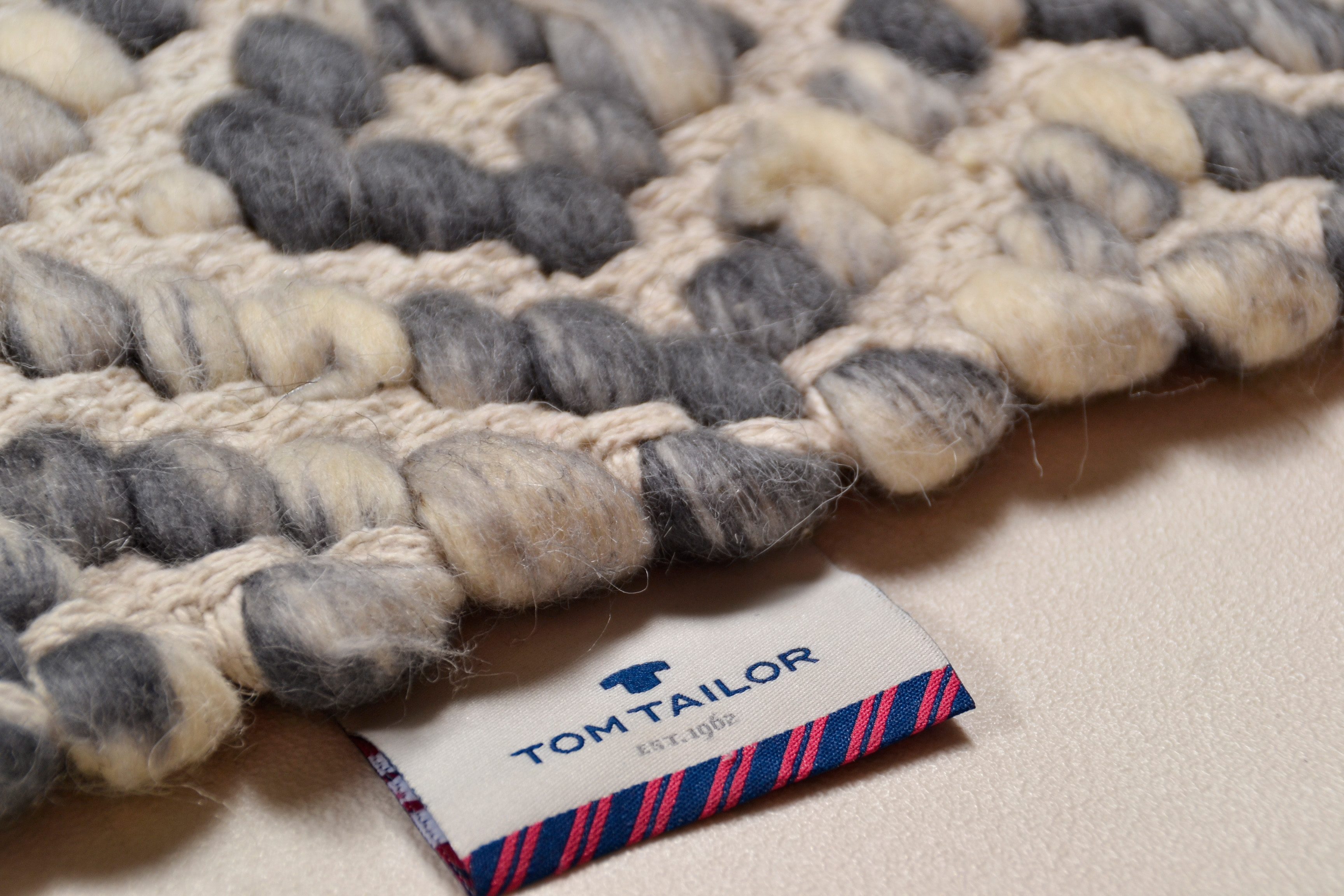 TOM TAILOR HOME Wollen kleed Diamond zuivere wol, platweefsel, met de hand geknoopt