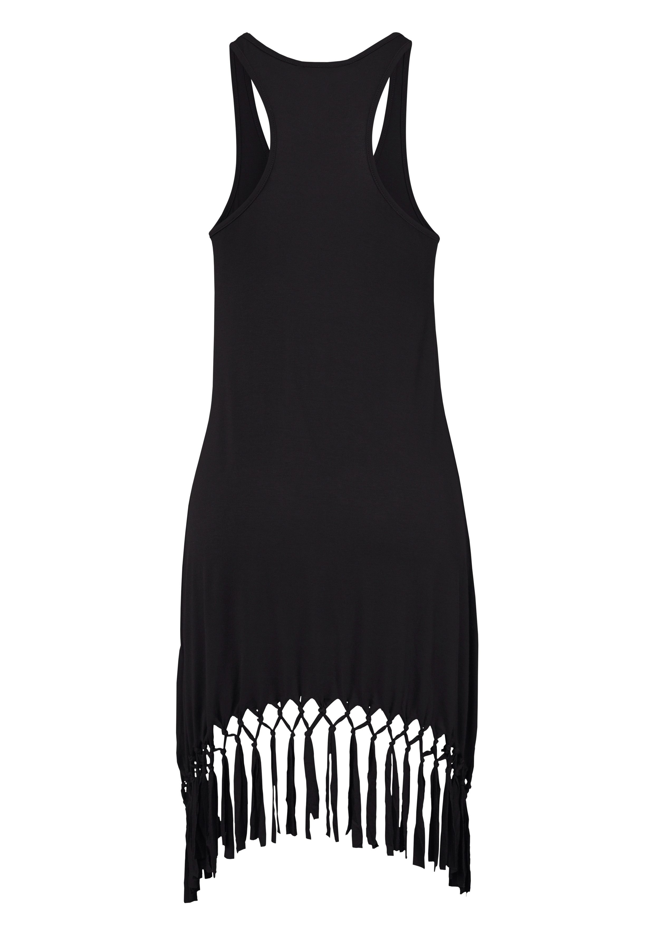 Beachtime Lang shirt met franjes, blousejurk, strandjurk
