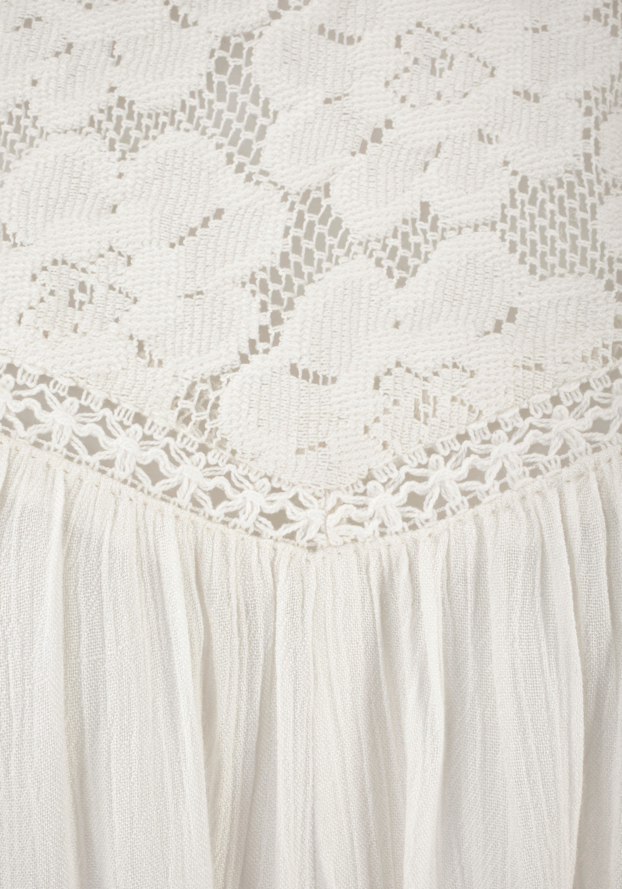 Buffalo Crêpe-blouse met kanten inzetstuk, blouse, boho stijl